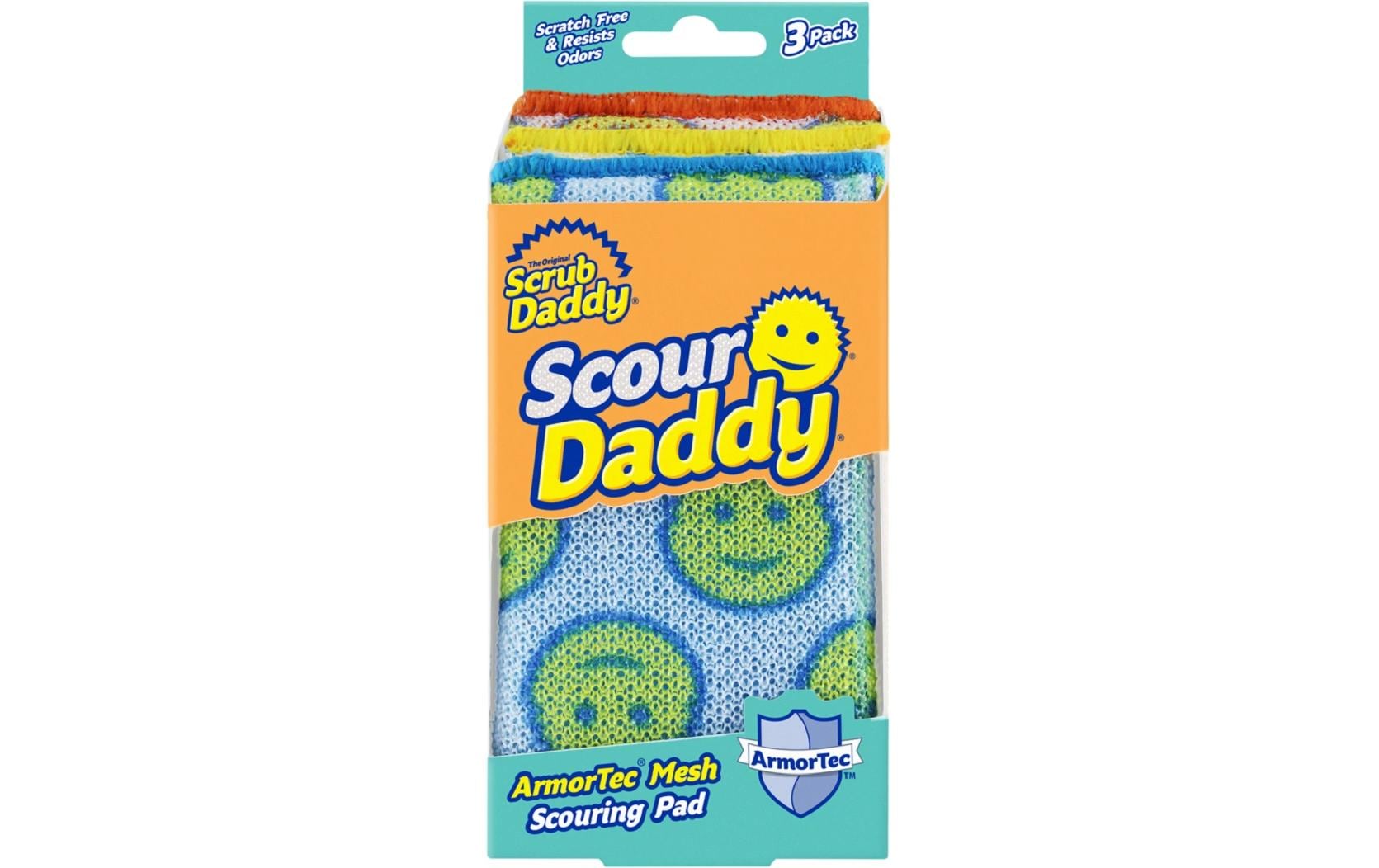 Scrub Daddy Scour Daddy Scheuerschwamm mit Armor Tec – Schaum, rechteckig, für Küche, mehrfarbig, 3 Stk.