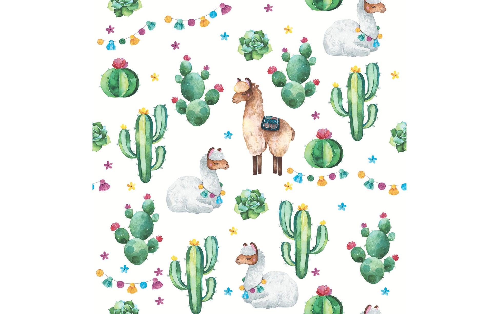 Paper + Design Servietten Lamas – weiss – 33 × 33 cm, 3-lagig – 20 Stück