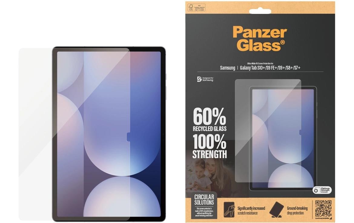PanzerGlass Panzerglas für Galaxy Tab S7+–S10+ 12,4" – Anti-Fingerprint, stossfest