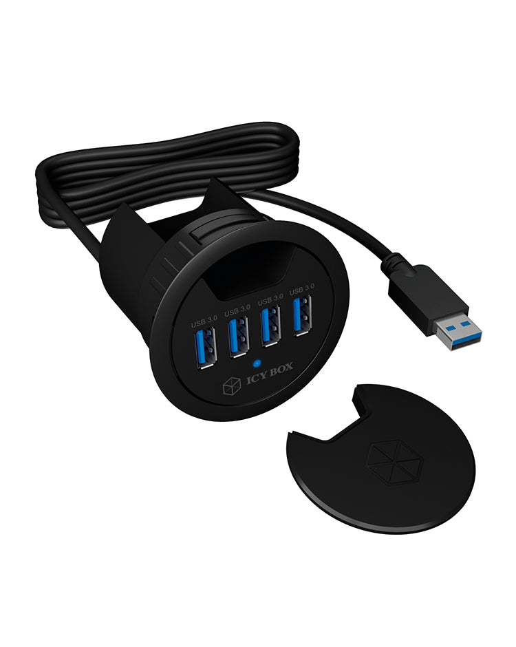 ICY BOX IB-Hub140 USB-Hub – USB 3.0, 4× USB-A, für Windows/Mac/Linux