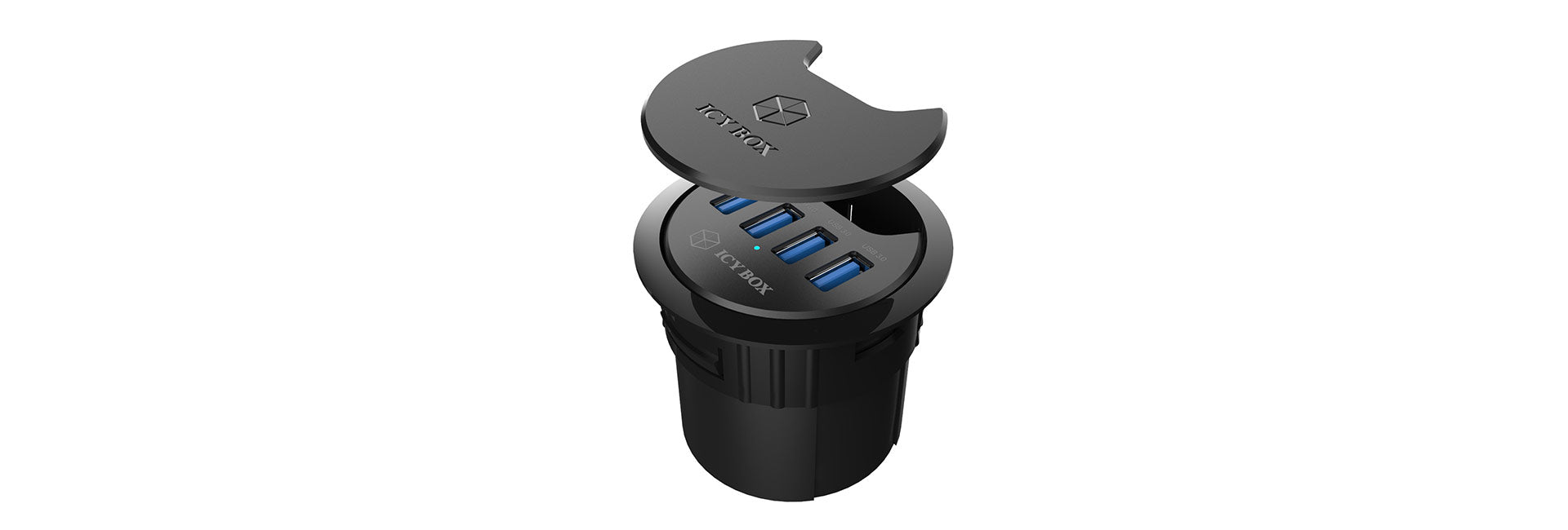 ICY BOX IB-Hub140 USB-Hub – USB 3.0, 4× USB-A, für Windows/Mac/Linux