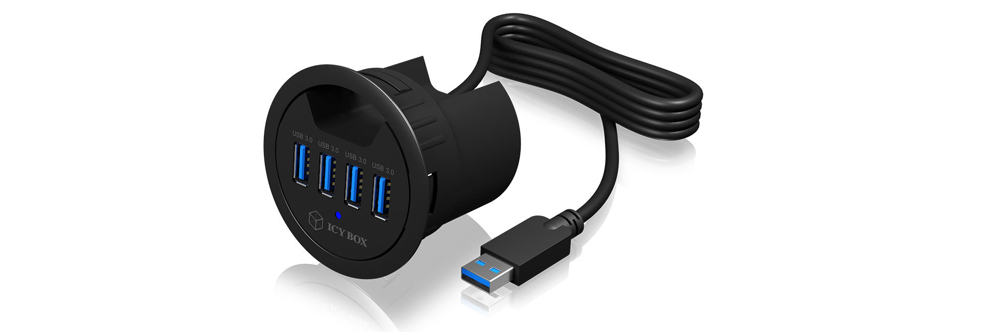 ICY BOX IB-Hub140 USB-Hub – USB 3.0, 4× USB-A, für Windows/Mac/Linux
