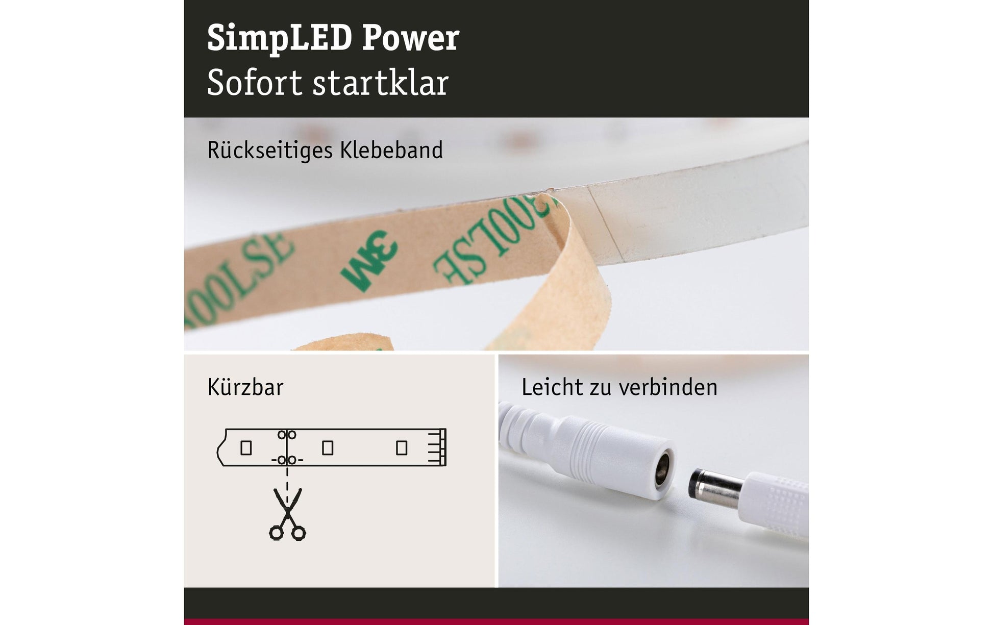 Paulmann LED-Strip – 1,5 m, 1650 lm, 17 W, 4000 K, dimmbar, weiss