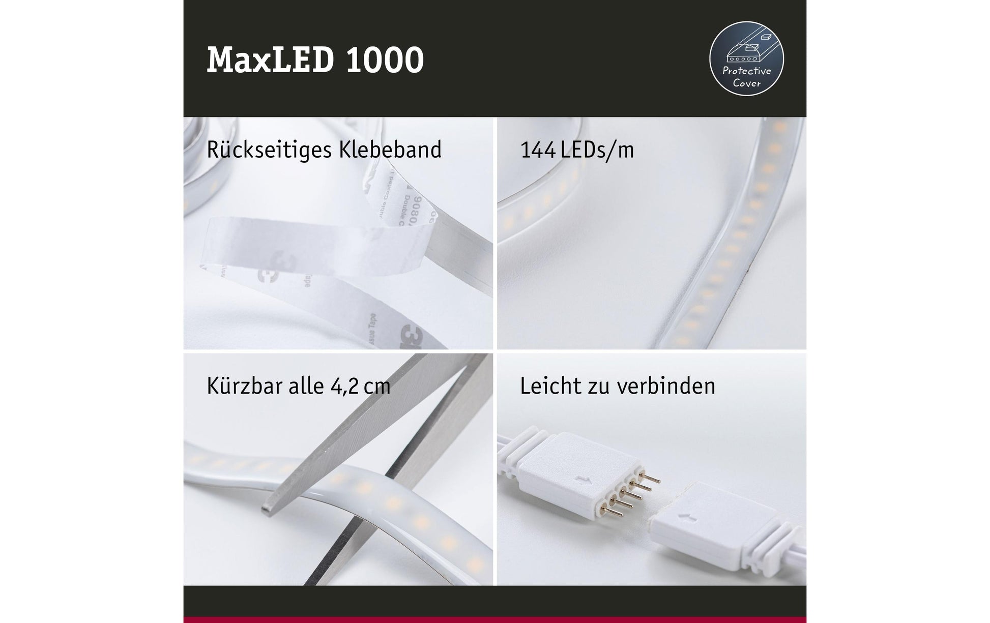 Paulmann LED-Strip – 3 m, 3300 lm, 34 W, 6500 K, dimmbar, weiss