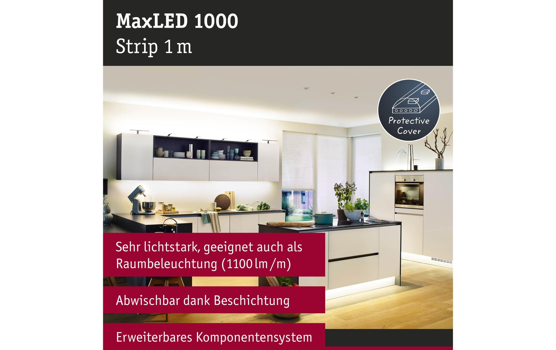 Paulmann LED-Strip 1 m – Warmweiss 2700 K, 1100 lm, 13,5 W – 1 Stk.
