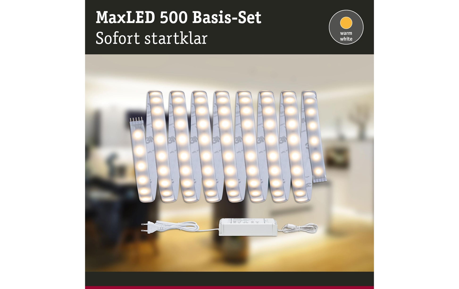Paulmann LED-Strip – 3 m, 1650 lm, 20 W, 2700 K, dimmbar, weiss