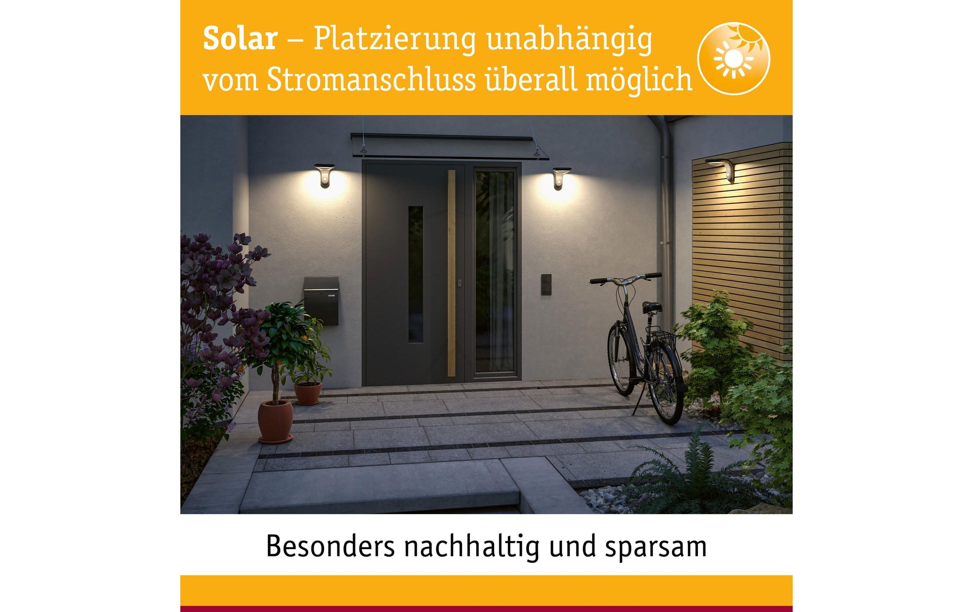 Paulmann Aussenwandleuchte – Warmweiss, 3000 K – IP44 – Solarbetrieb – Dämmerungssensor – Anthrazit, Kunststoff