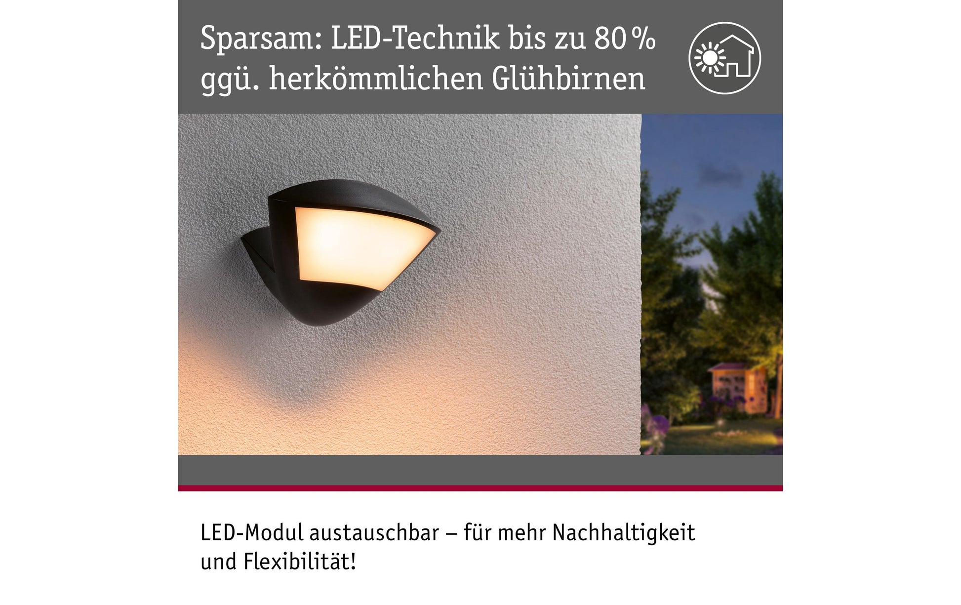 Paulmann Aussenwandleuchte – IP44 – Netzbetrieb – für ZigBee 3.0 – mit Bewegungsmelder – Anthrazit, Aluminium