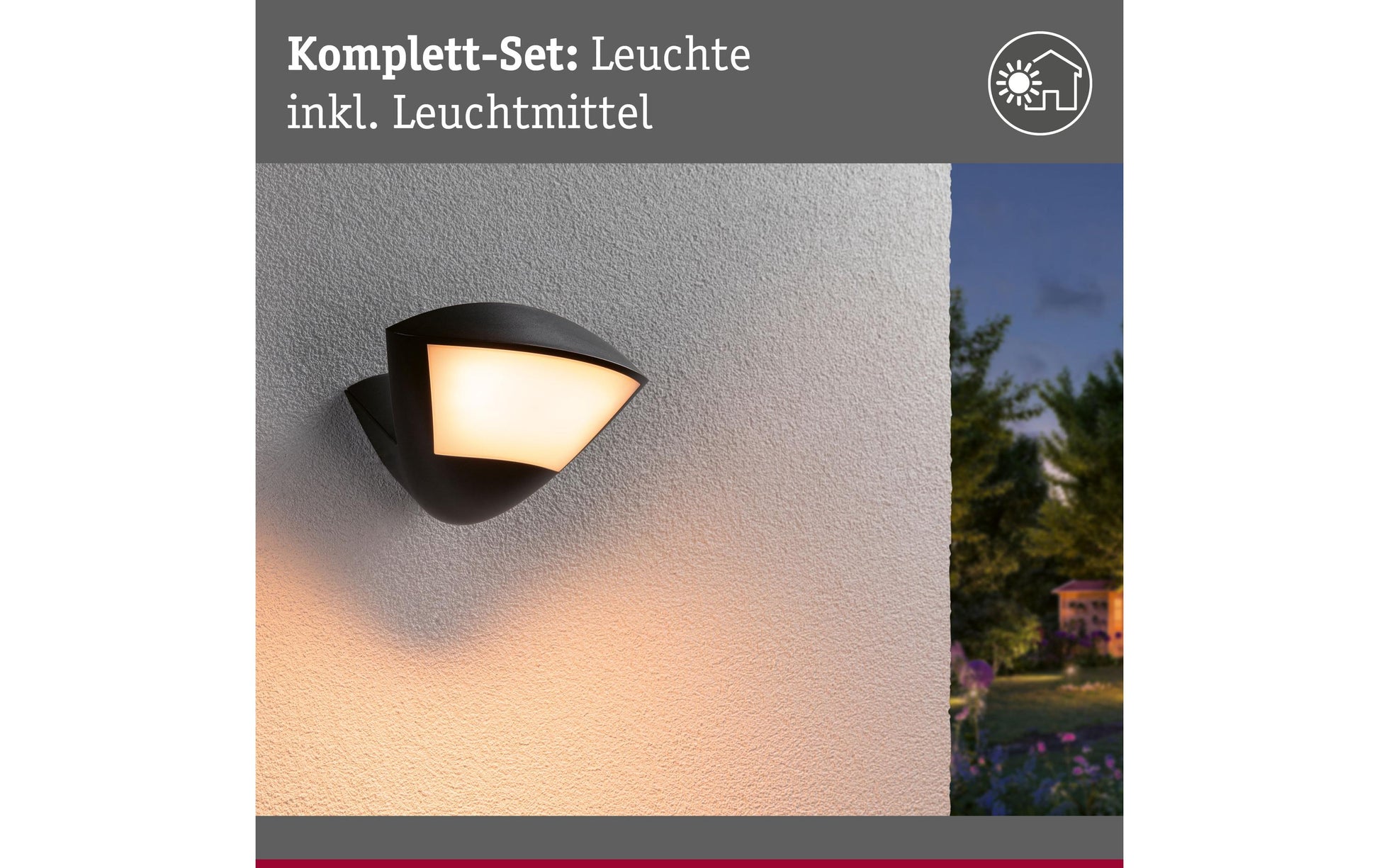 Paulmann Aussenwandleuchte – IP44 – Netzbetrieb – für ZigBee 3.0 – mit Bewegungsmelder – Anthrazit, Aluminium