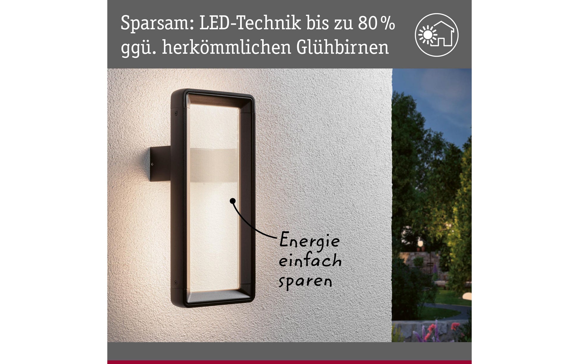 Paulmann Aussenwandleuchte – Warmweiss, 3000 K – IP44 – Netzbetrieb – mit Bewegungsmelder – Anthrazit – Metall