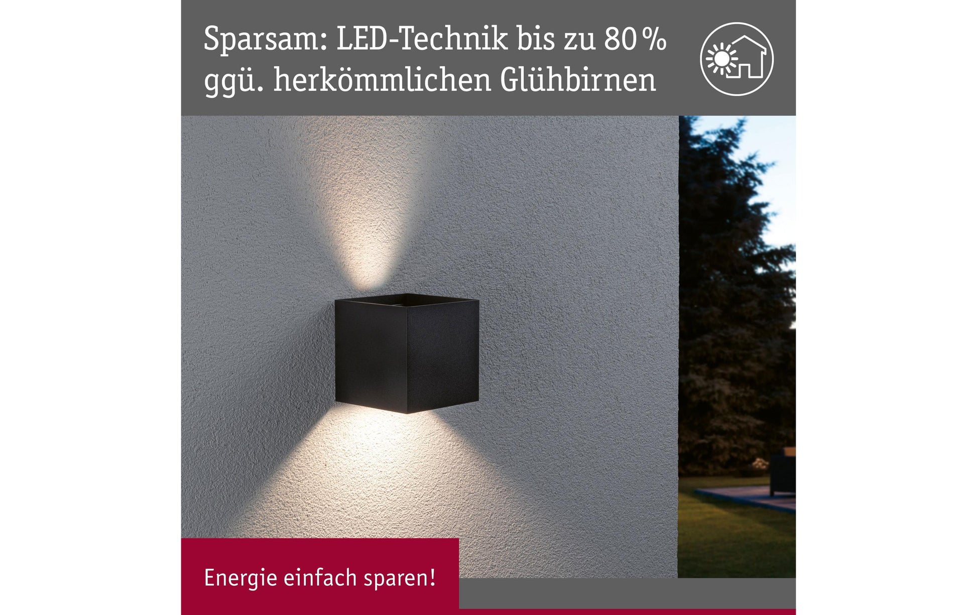 Paulmann Aussenwandleuchte – RGBW, 2000–6500 K, IP44, Netzbetrieb, Zigbee, für ZigBee 3.0, Anthrazit, Aluminium