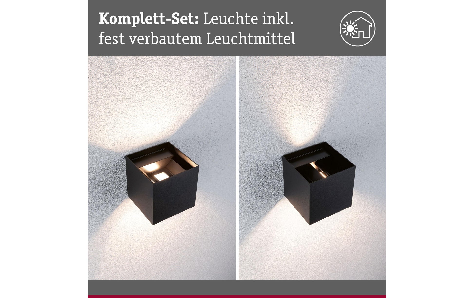 Paulmann Aussenwandleuchte – RGBW, 2000–6500 K, IP44, Netzbetrieb, Zigbee, für ZigBee 3.0, Anthrazit, Aluminium