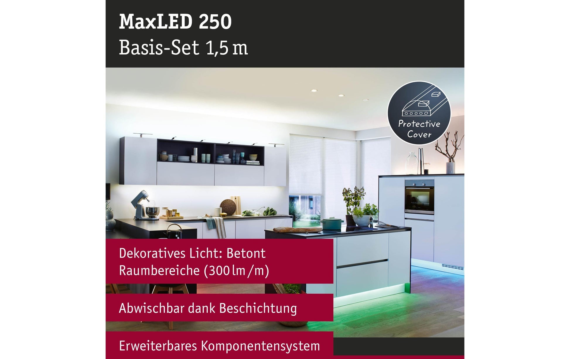 Paulmann LED-Streifen Aussen – RGBW, 3000 K – IP44 – Netzbetrieb – Zigbee – dimmbar – Silber, Kunststoff