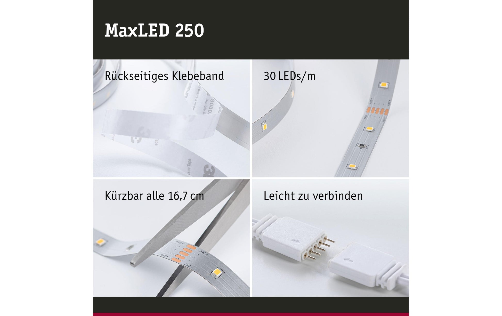 Paulmann LED-Strip 1 m – RGB, 270 lm, 6,5 W – IP20 – MaxLED 250 – 1 Stk.