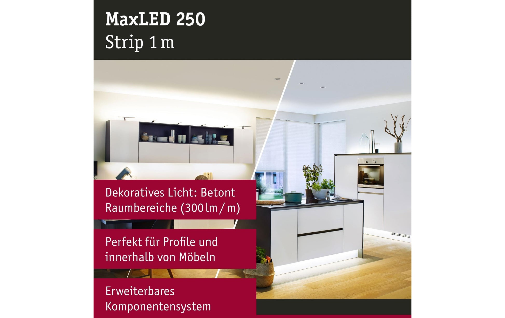 Paulmann LED-Strip 1 m – 2700–6500 K, 270 lm, 3,5 W – IP20 – 1 Stk. – Weiss, Kunststoff