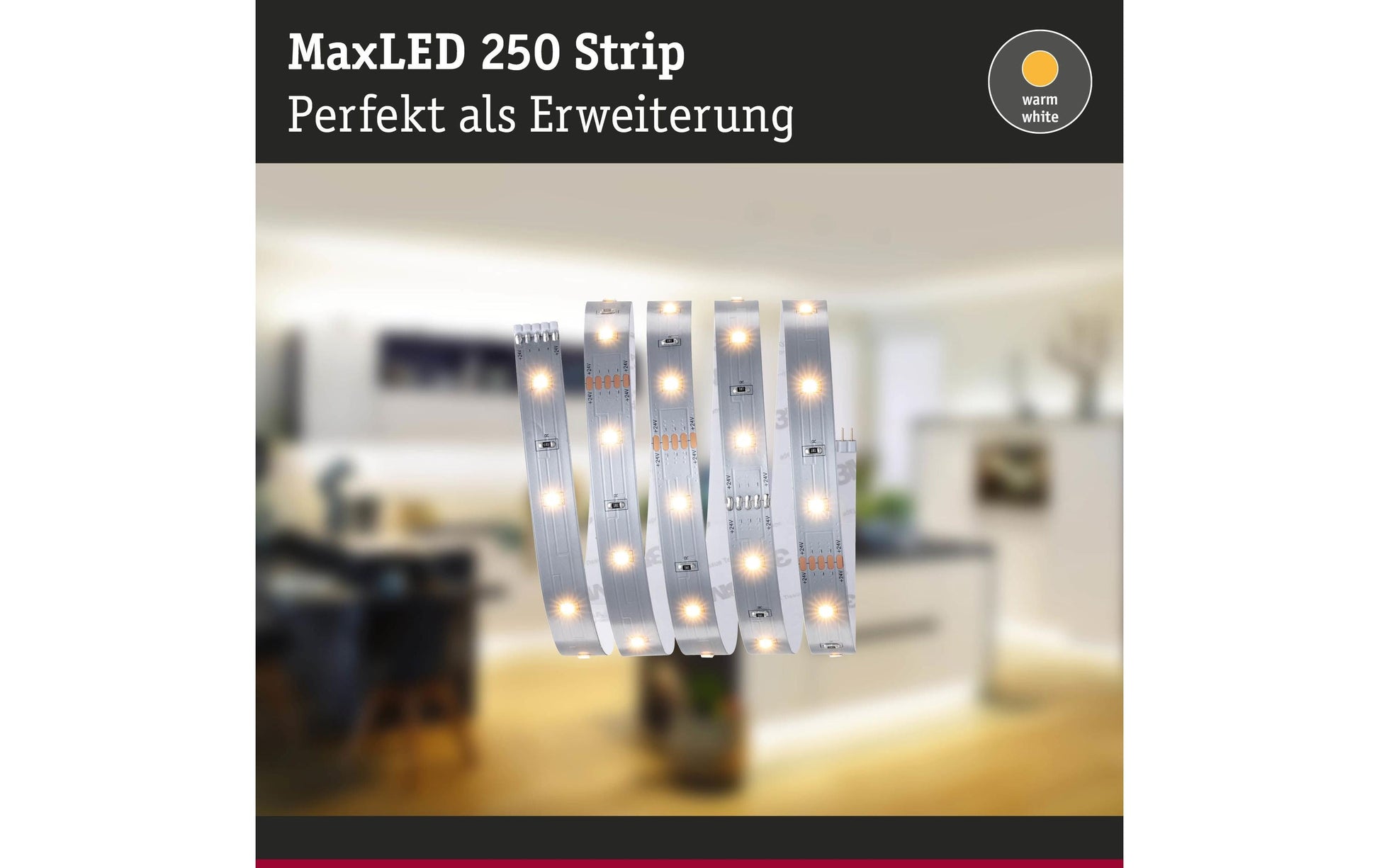 Paulmann LED-Strip 1 m – Warmweiss, 300 lm, 4 W, dimmbar – IP20 – 1 Stk.