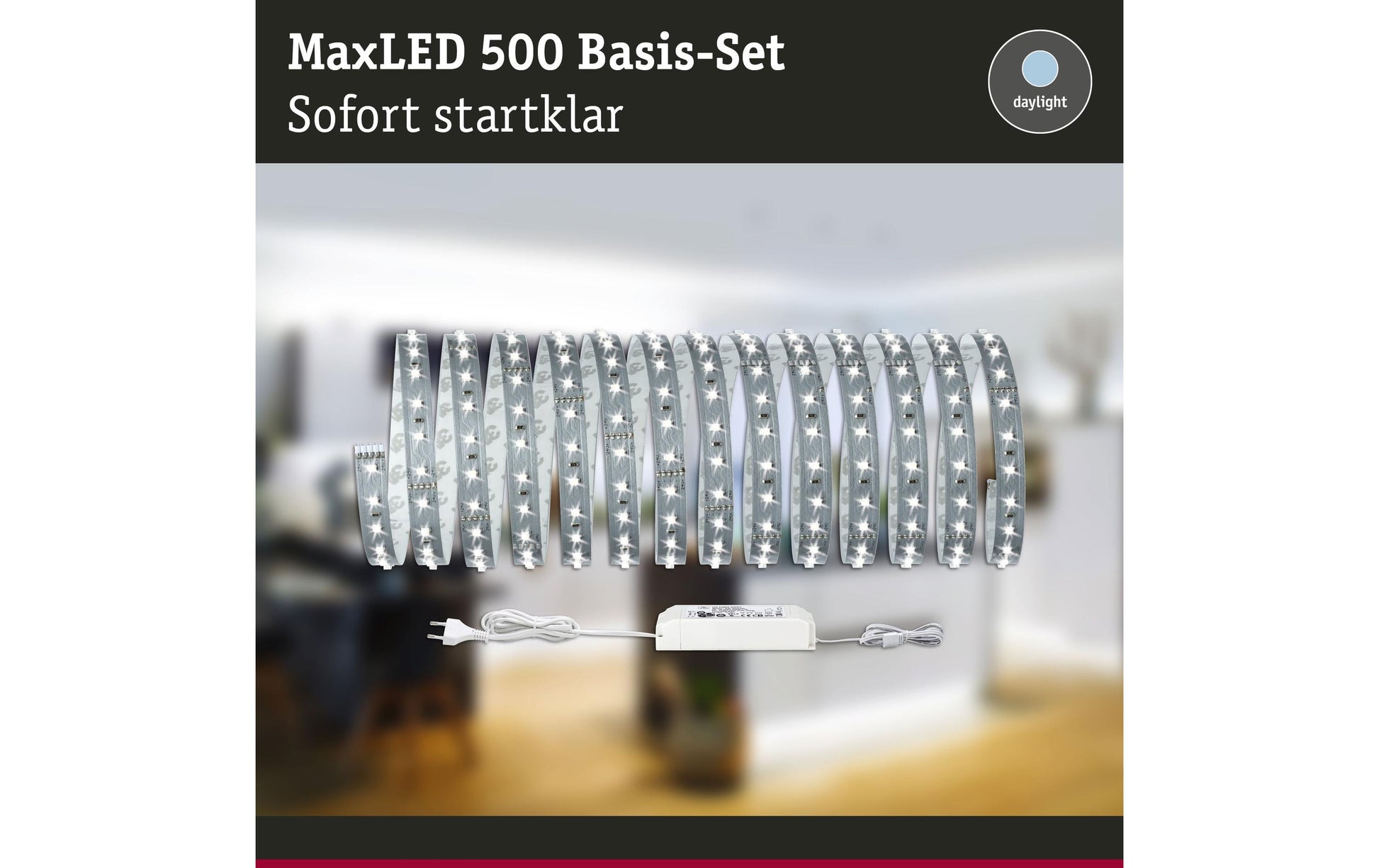 Paulmann LED-Strip MaxLED 500 – Set, 5 m, 2750 lm, 28 W, 6500 K, dimmbar, weiss