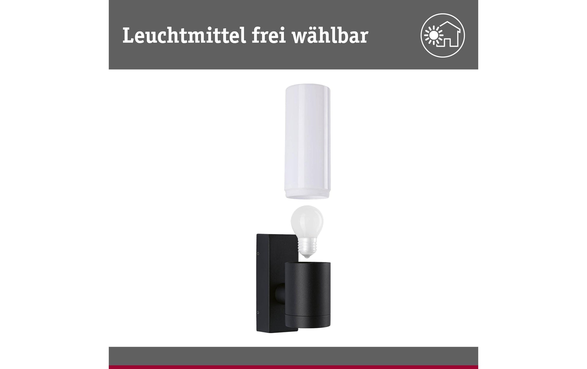 Paulmann Aussenwandleuchte Tralia – 25 cm, 1,2 W, Warmweiss, IP44, Netzbetrieb, Anthrazit, Aluminium