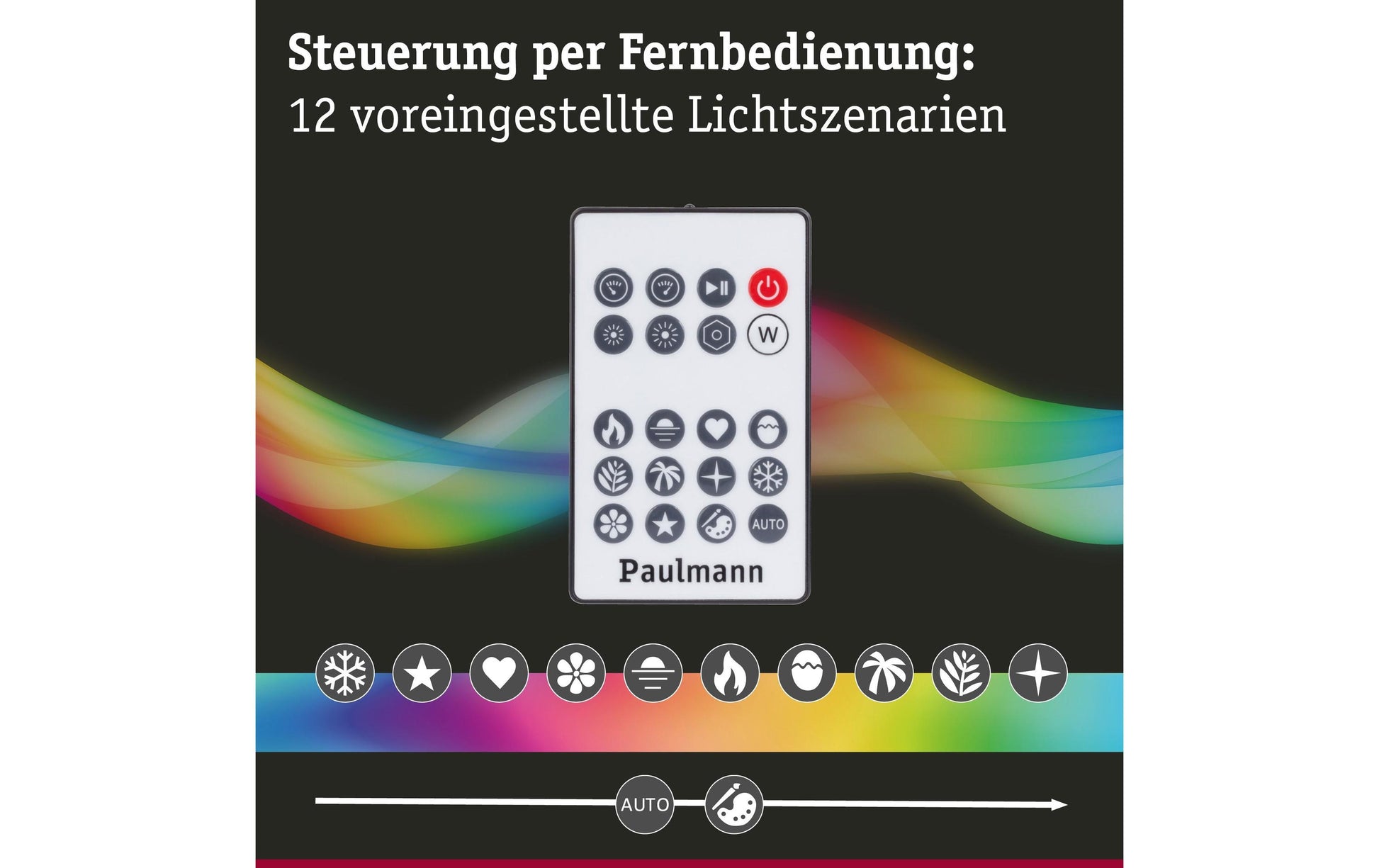 Paulmann 78880 TV-Backlight-Set – RGB, USB, dimmbar – für 55" TVs – Schwarz