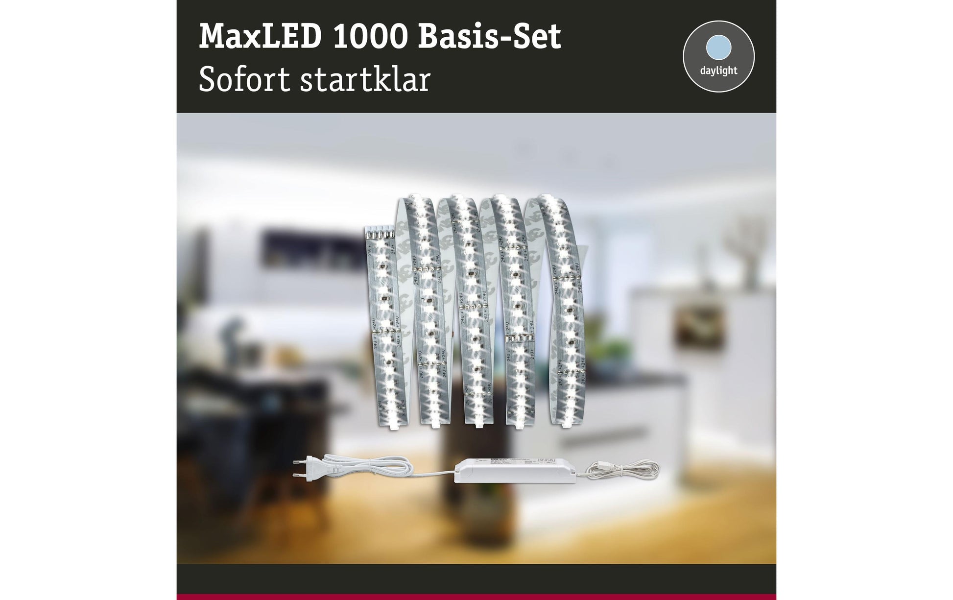 Paulmann LED-Strip – Set, 1,5 m, 1650 lm, 17 W, 6500 K, dimmbar, weiss