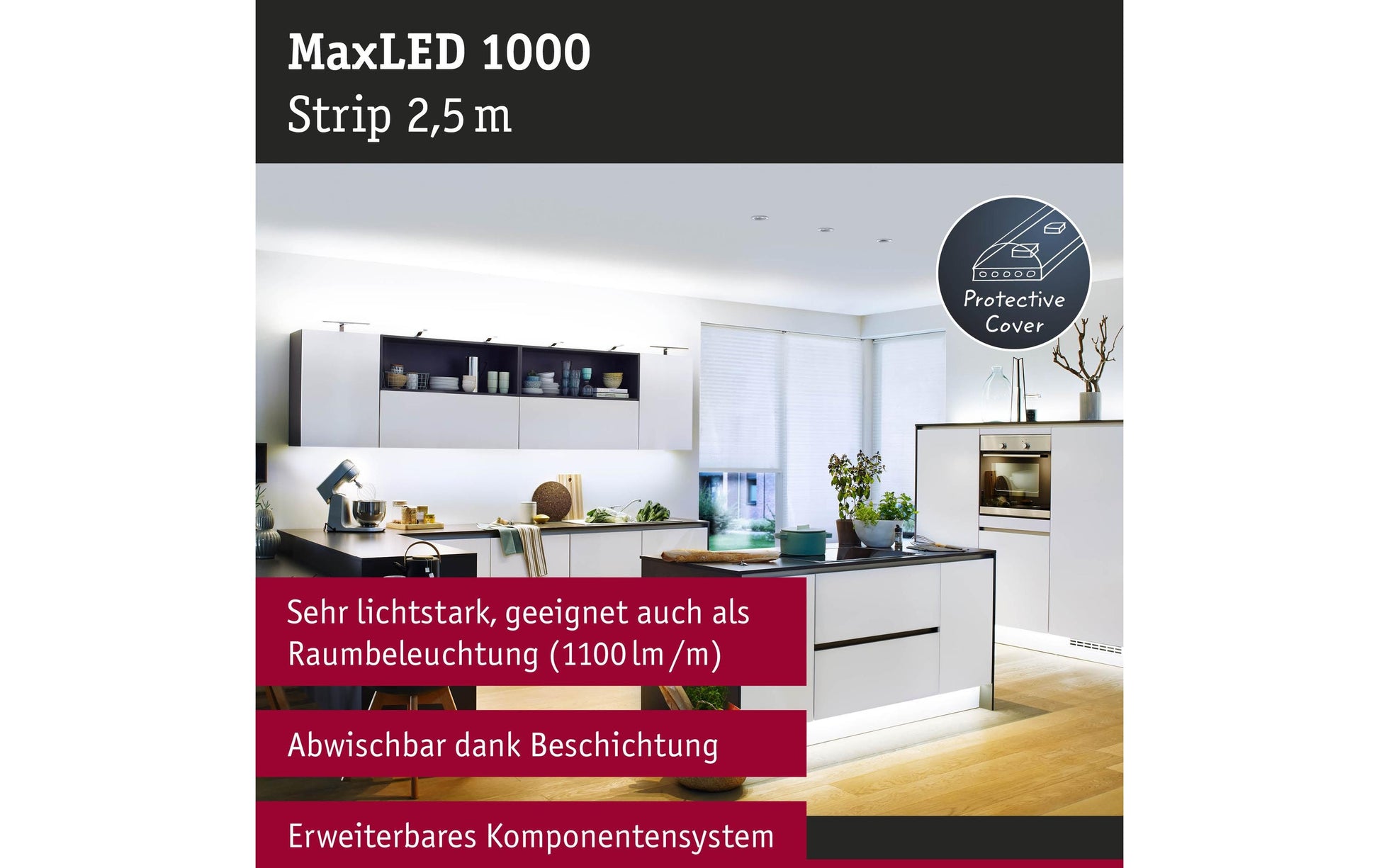 Paulmann LED-Strip/Leuchtstreifen 2,5 m – Kaltweiss 6500 K, 2750 lm, 29 W – IP44 – 1 Stk.