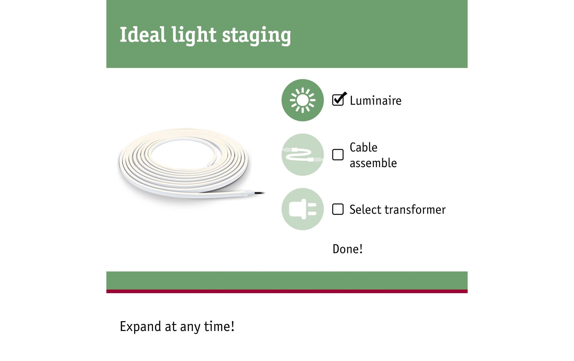 Paulmann LED-Streifen Aussen – 46 W – Warmweiss, 3000 K – IP68 – Netzbetrieb – dimmbar – Weiss – Kunststoff