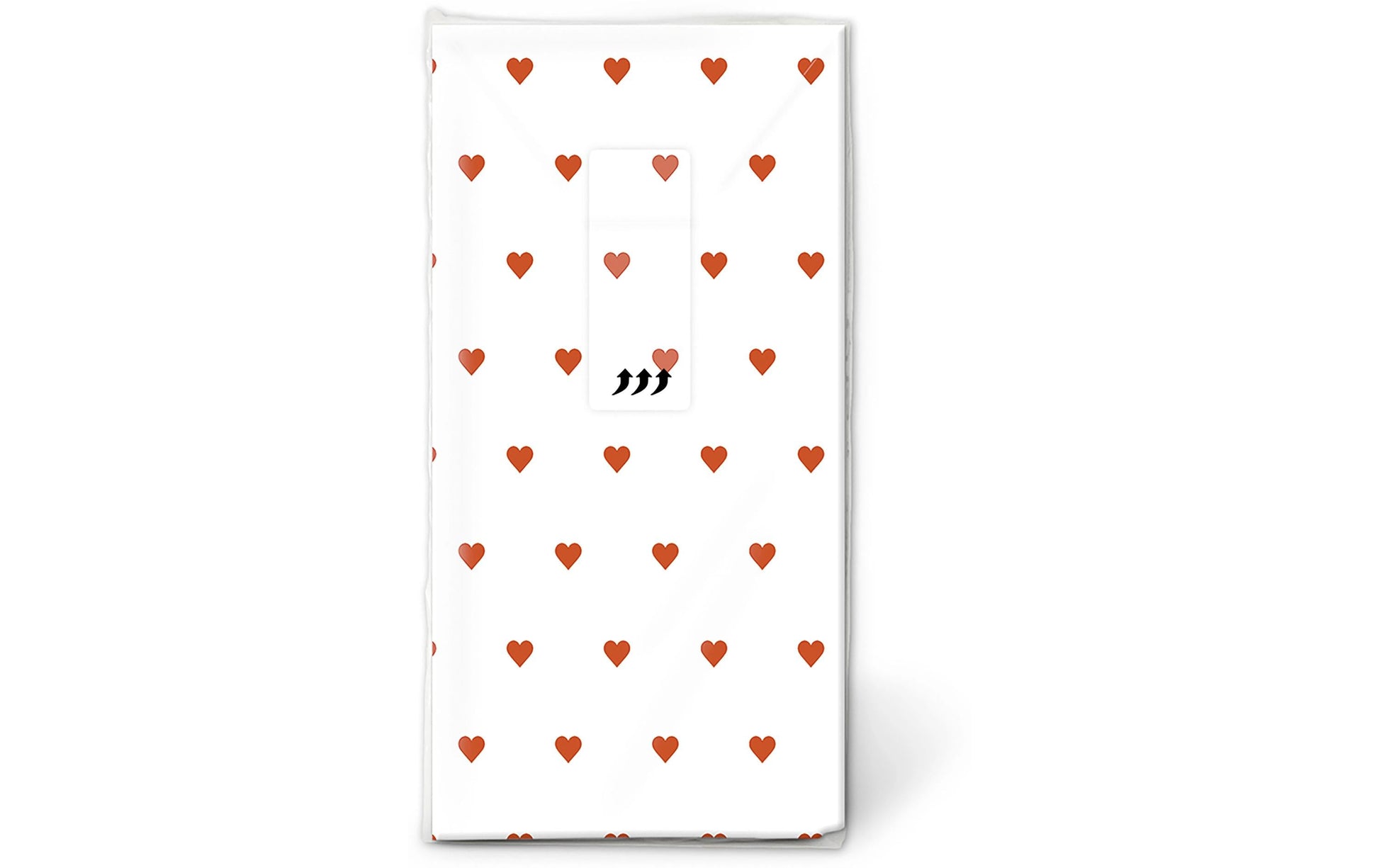 Paper + Design Taschentücher Petits coeurs rot – 4-lagig, 215 × 220 mm – 10 Taschentücher – FSC, Nordic Swan
