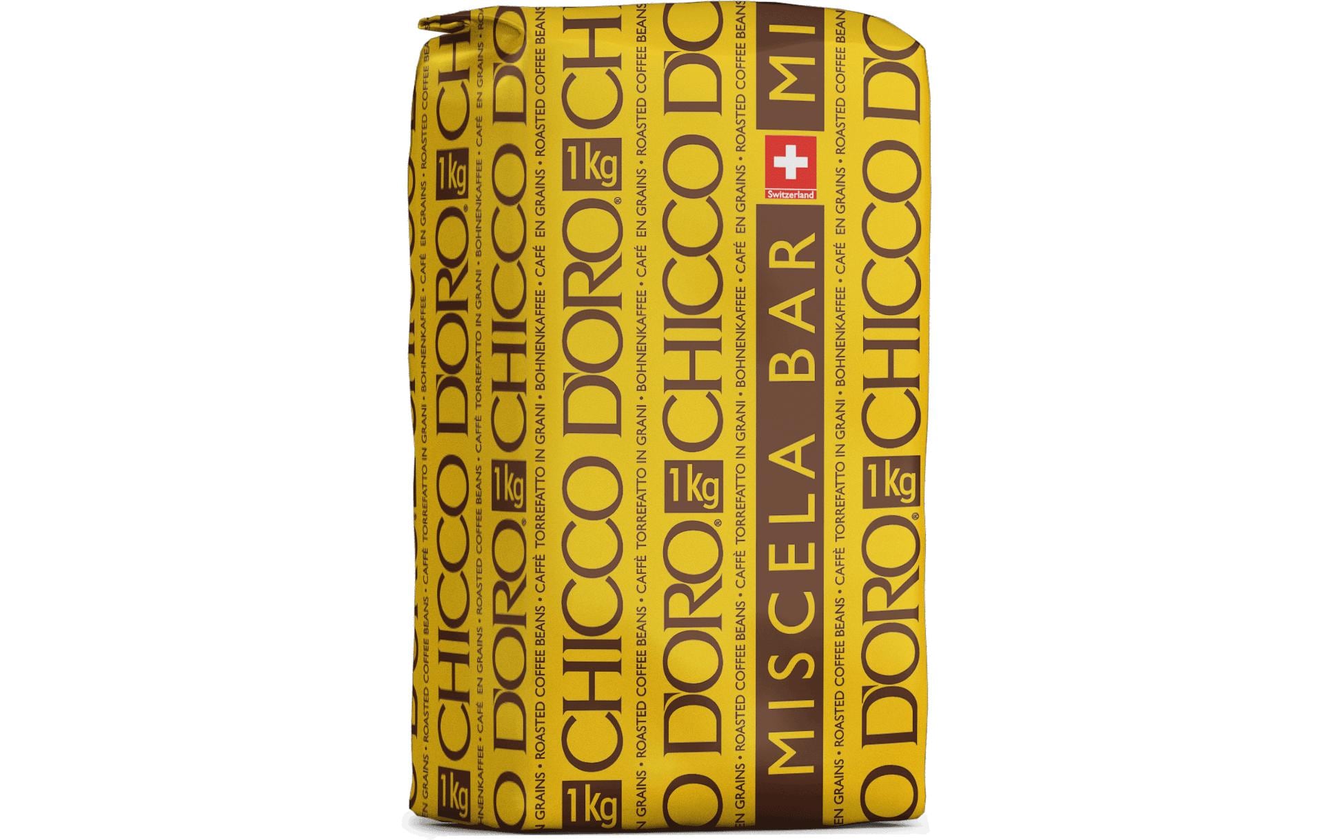 Chicco d'Oro Bohnenkaffee Miscela Bar – 1 kg – Arabica/Robusta – Mittlere Röstung – Intensität 4/7