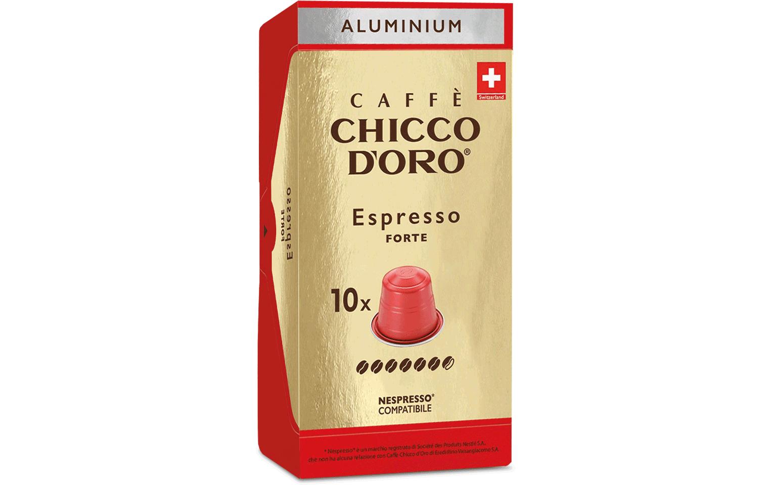 Chicco d'Oro Kaffeekapseln Espresso Forte – für Caffitaly & Nespresso – Intensität 4/7 – 10 Kapseln