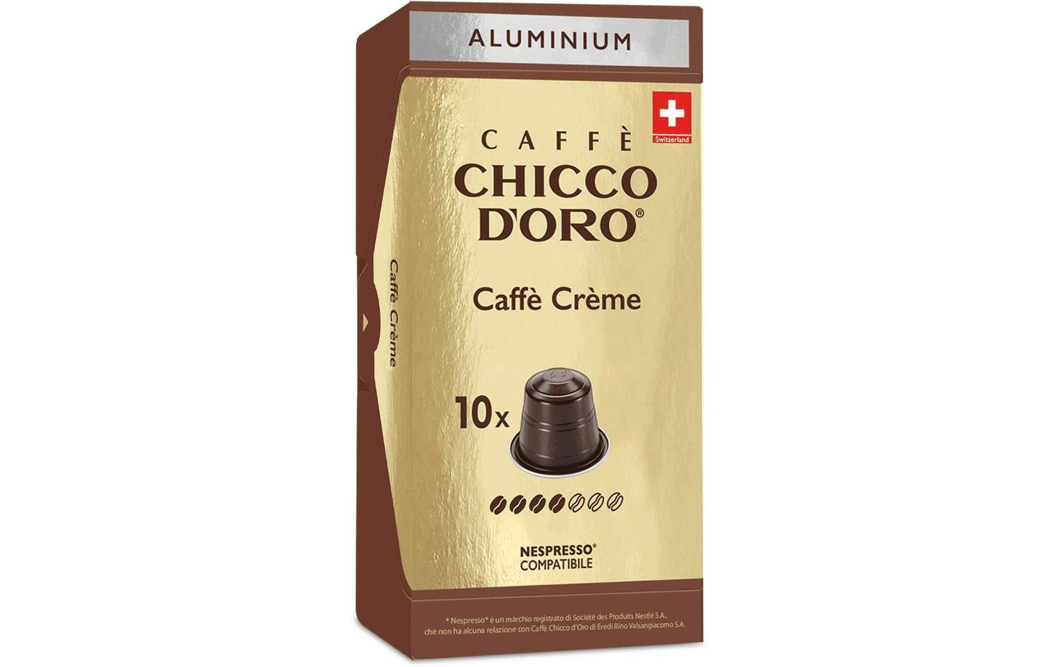 Chicco d'Oro Kaffeekapseln Caffè Crème – für Caffitaly & Nespresso – Intensität 4/7 – 10 Kapseln