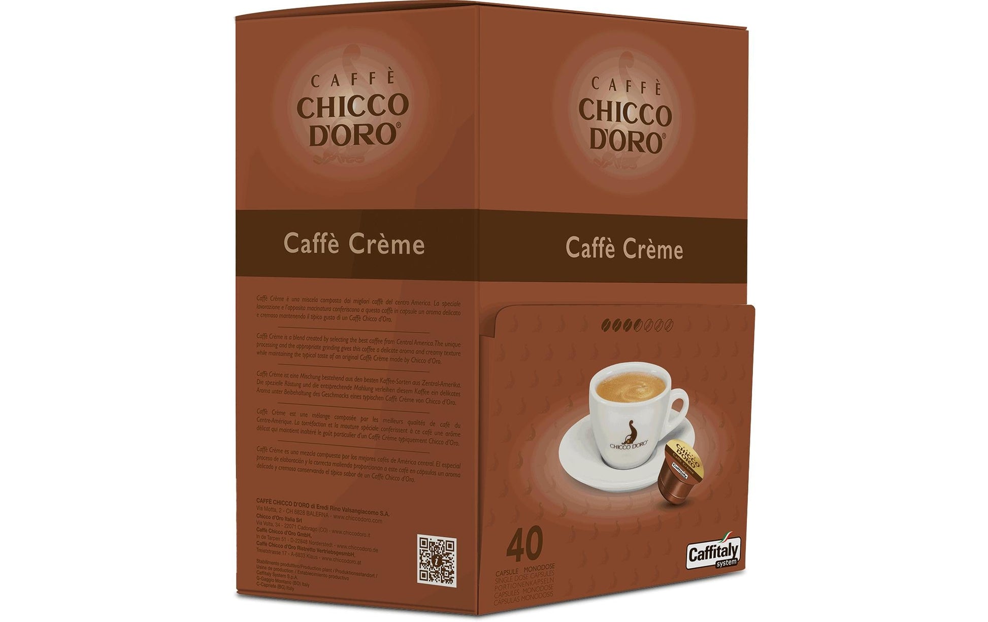 Chicco d'Oro Kaffeekapseln Caffè Crème – für Caffitaly – Intensität 3,5/7 – 40 Kapseln
