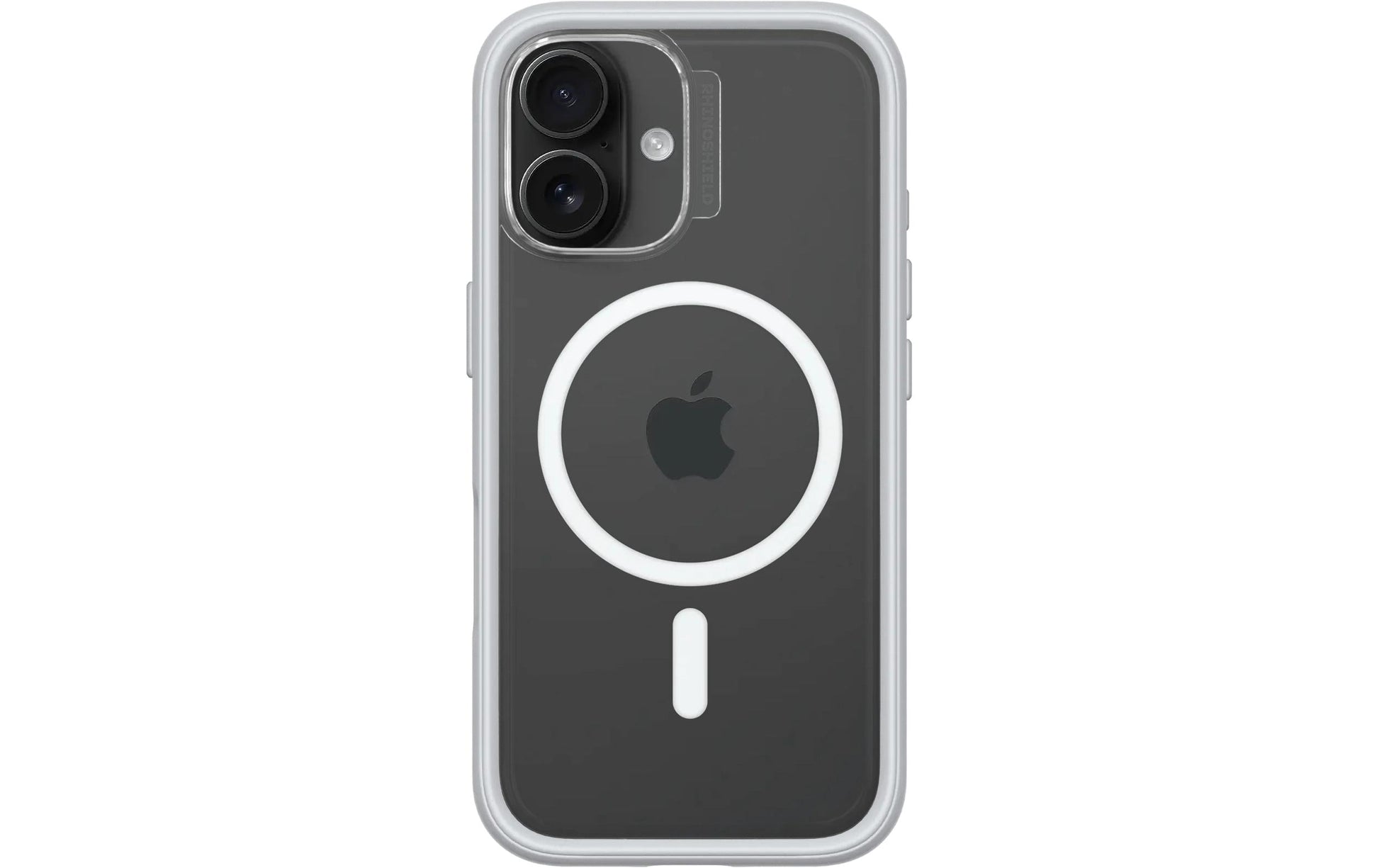 RhinoShield Backcover – für Apple iPhone 16 – hellgrau/transparent – MagSafe-kompatibel, stossdämpfend