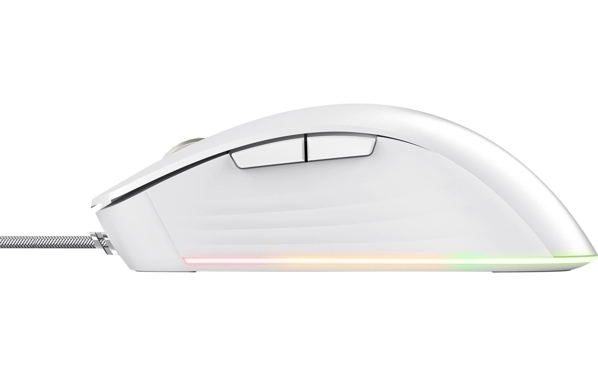 Trust GXT 924W YBAR+ Gaming-Maus – kabelgebunden, 1'000 Hz, 6 Tasten, für Rechtshänder, RGB-Beleuchtung, weiss