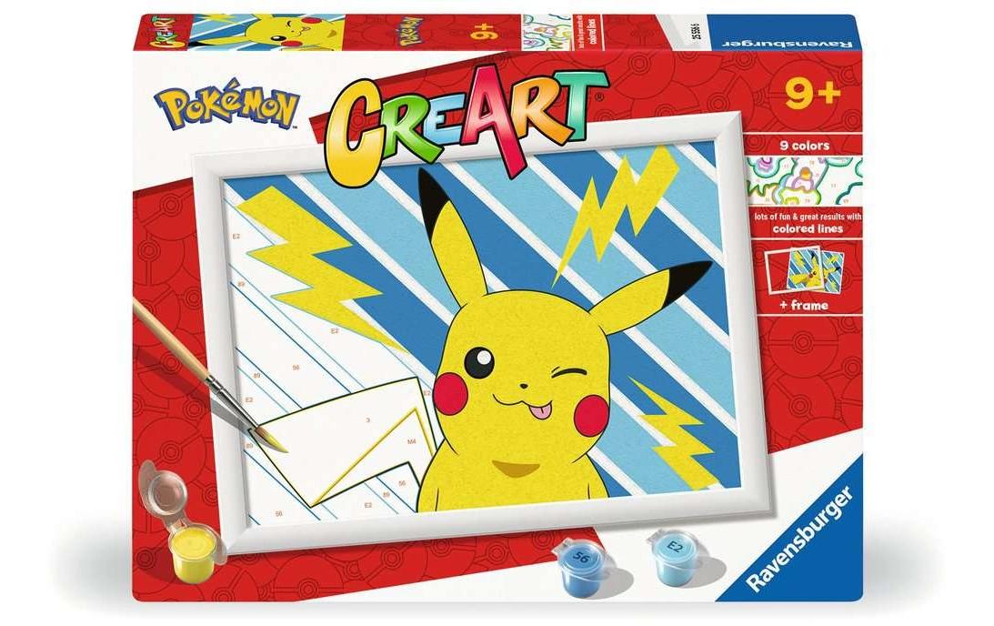 Ravensburger CreArt – Malen-nach-Zahlen-Set – Cheeky Pikachu – 1-teilig, 9 Farben – ab 9 Jahren