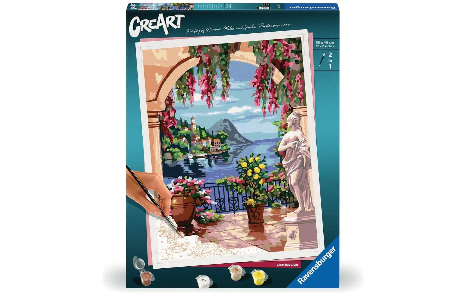 Ravensburger CreArt – Malen-nach-Zahlen-Set – Lago Maggiore – 30 × 40 cm – ab 14 Jahren