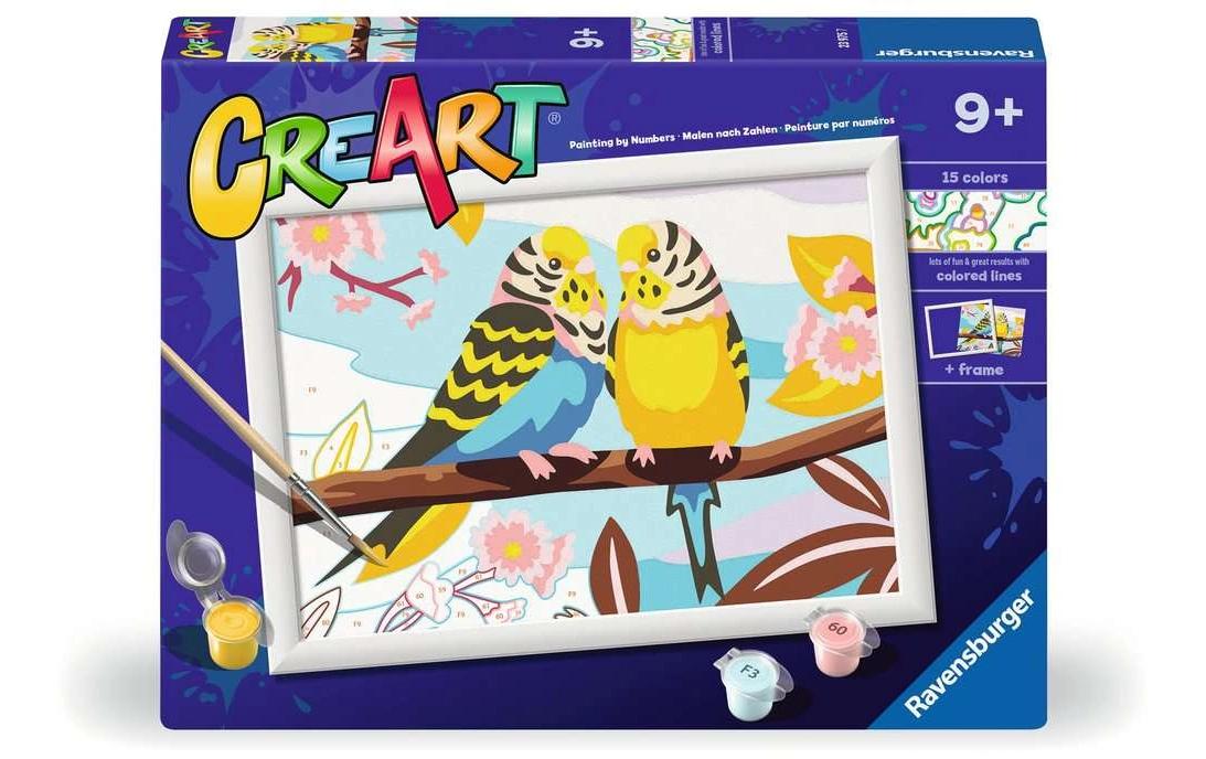 Ravensburger CreArt – Malen-nach-Zahlen-Set – Papagei – 15 Farben – ab 9 Jahren