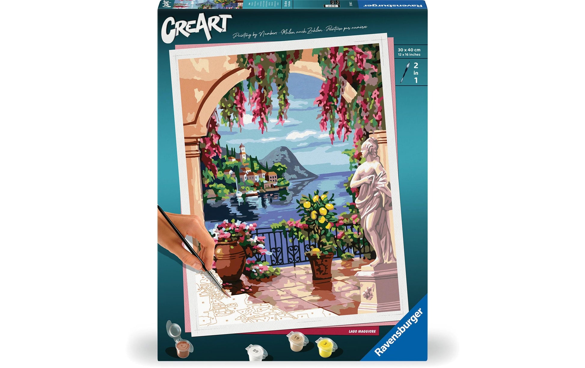 Ravensburger CreArt – Malen-nach-Zahlen-Set – Lago Maggiore – 30 × 40 cm – ab 14 Jahren