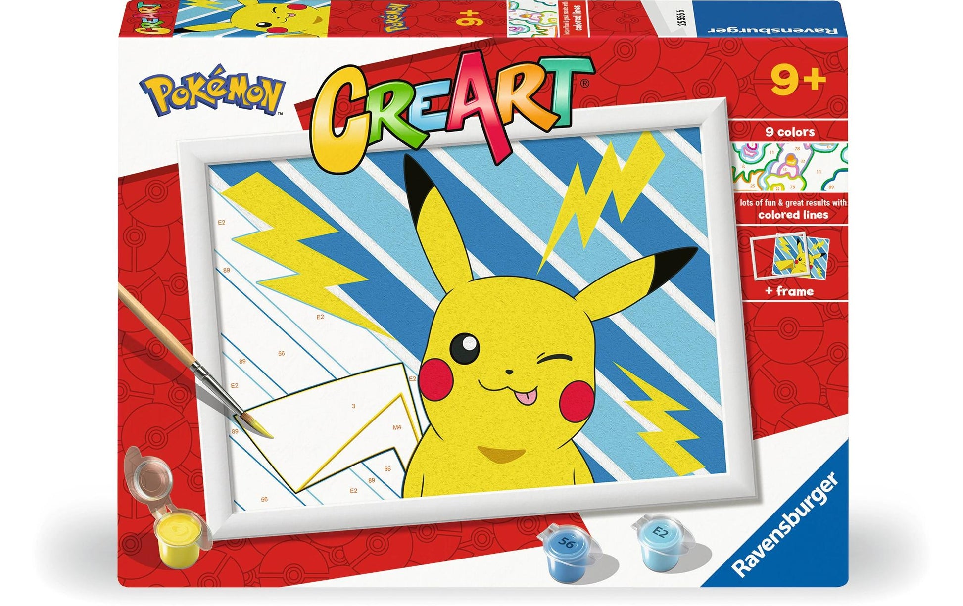 Ravensburger CreArt – Malen-nach-Zahlen-Set – Cheeky Pikachu – 1-teilig, 9 Farben – ab 9 Jahren