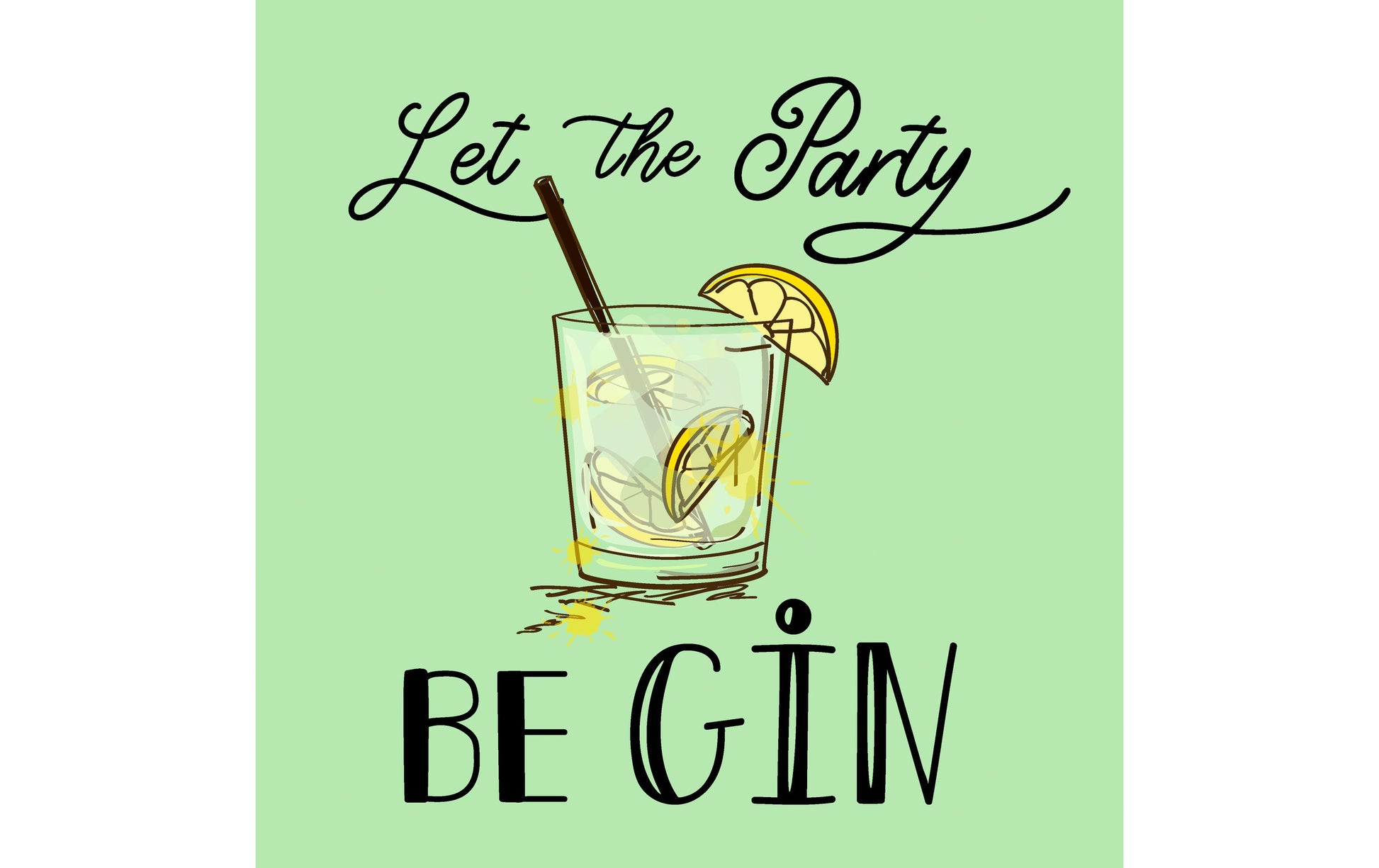 Paper + Design Servietten Party Gin – Hellgrün – 33 × 33 cm, 3-lagig – 20 Stück