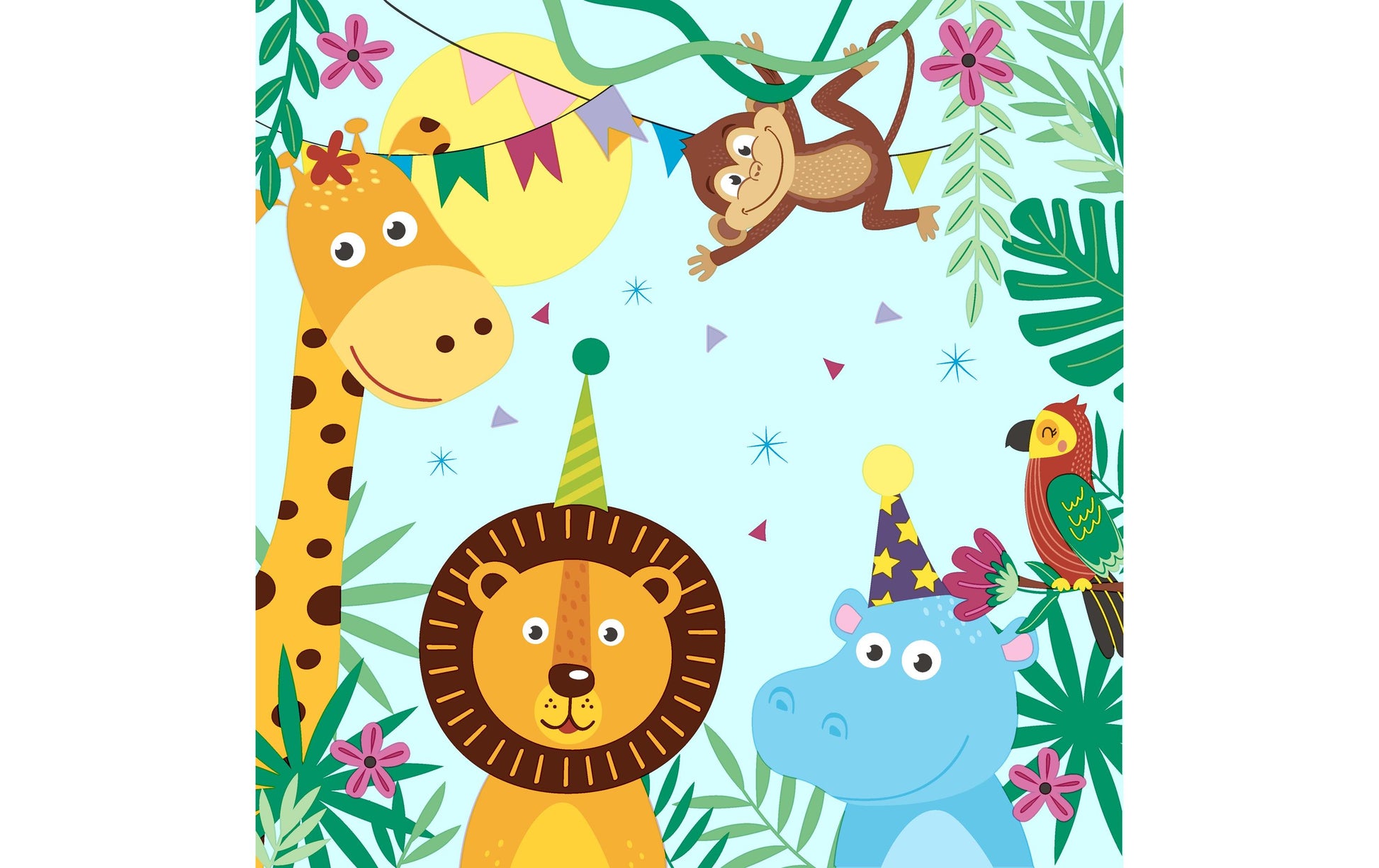 Paper + Design Servietten Party Animals, mehrfarbig – 33 × 33 cm, 3-lagig – 20 Stück