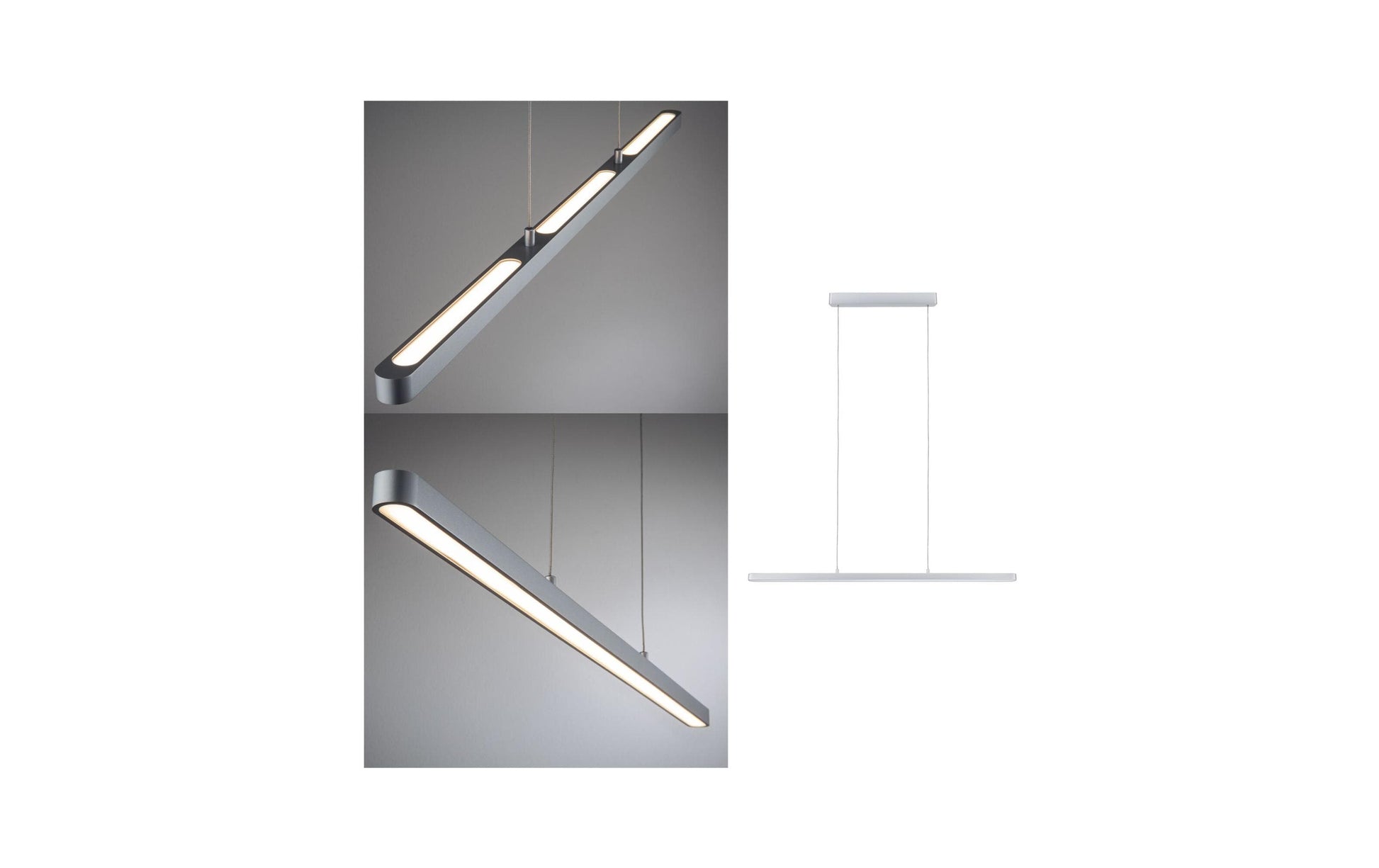 Paulmann Pendelleuchte Lento – 100 × 3,5 cm, 1800 lm, 42 W, 2700 K, dimmbar, chrom, festverbaute LED