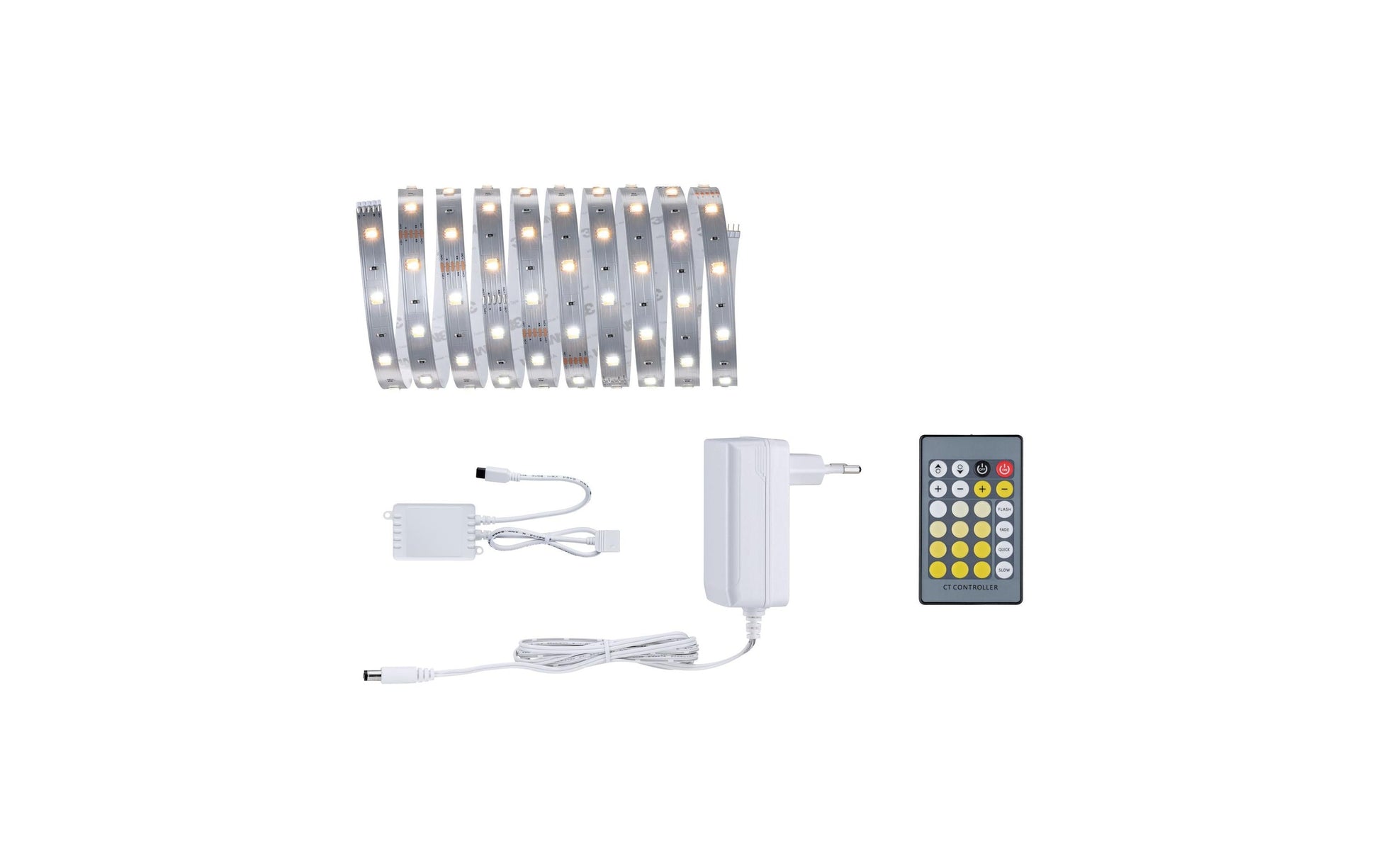 Paulmann LED-Strip MaxLED 250 – Set, 3 m, 810 lm, 11,5 W, 2700–6500 K, dimmbar, weiss, Fernbedienung, Netzteil