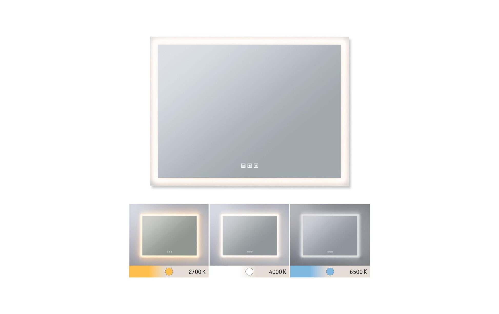 Paulmann Spiegel MIRRA – 60×80 cm, Metallrahmen, LED-Beleuchtung, IP44, Weiss
