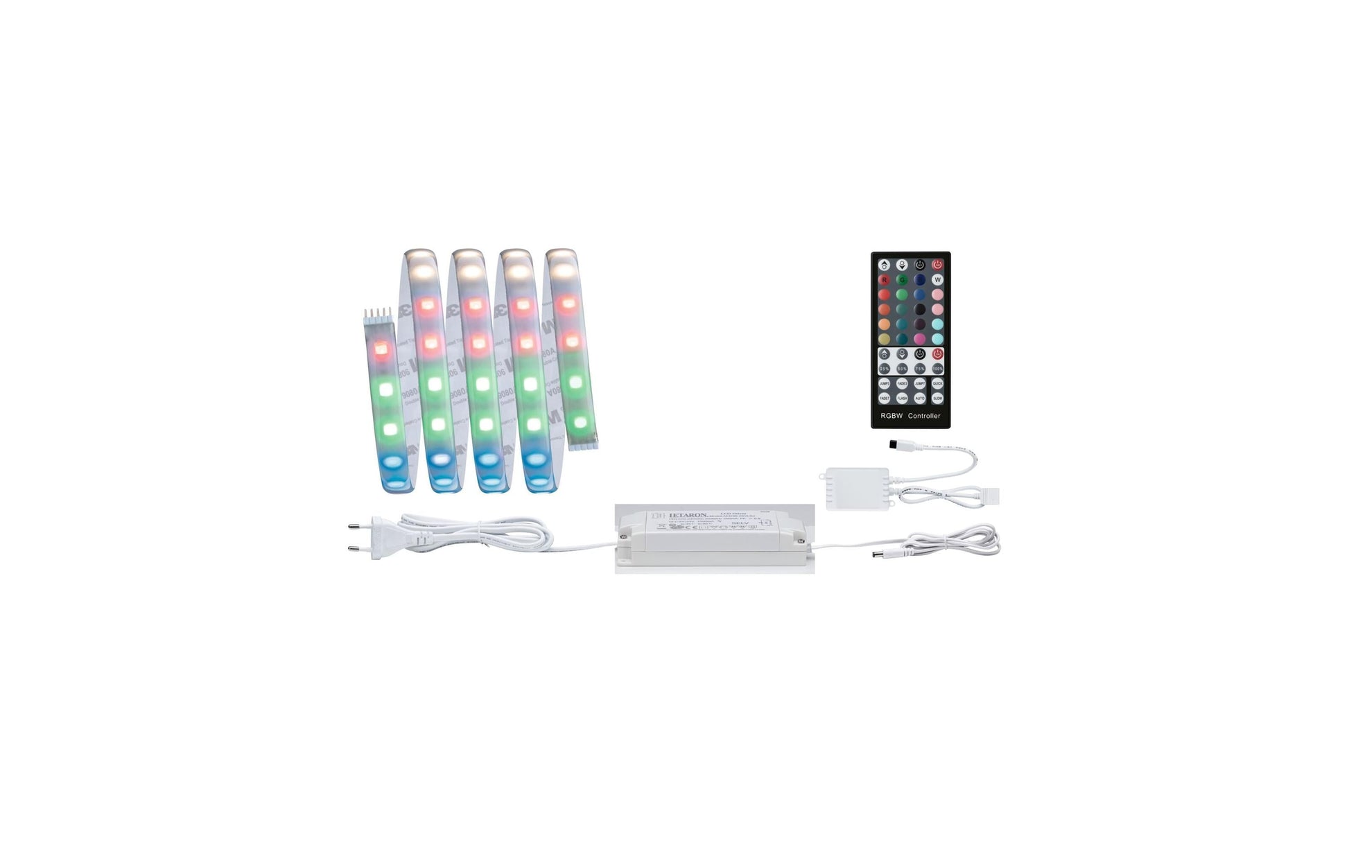 Paulmann LED-Strip MaxLED RGBW Starterset – 1,5 m, 630 lm, 18 W, RGB + 2700 K, dimmbar, weiss
