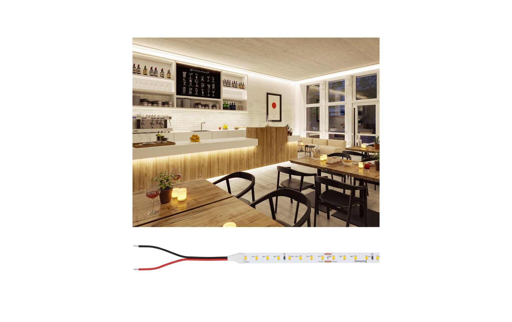 Paulmann LED-Strip Silver ProLED – 10 m, 7000 lm, 42 W, 2700 K, dimmbar, weiss, 24 V