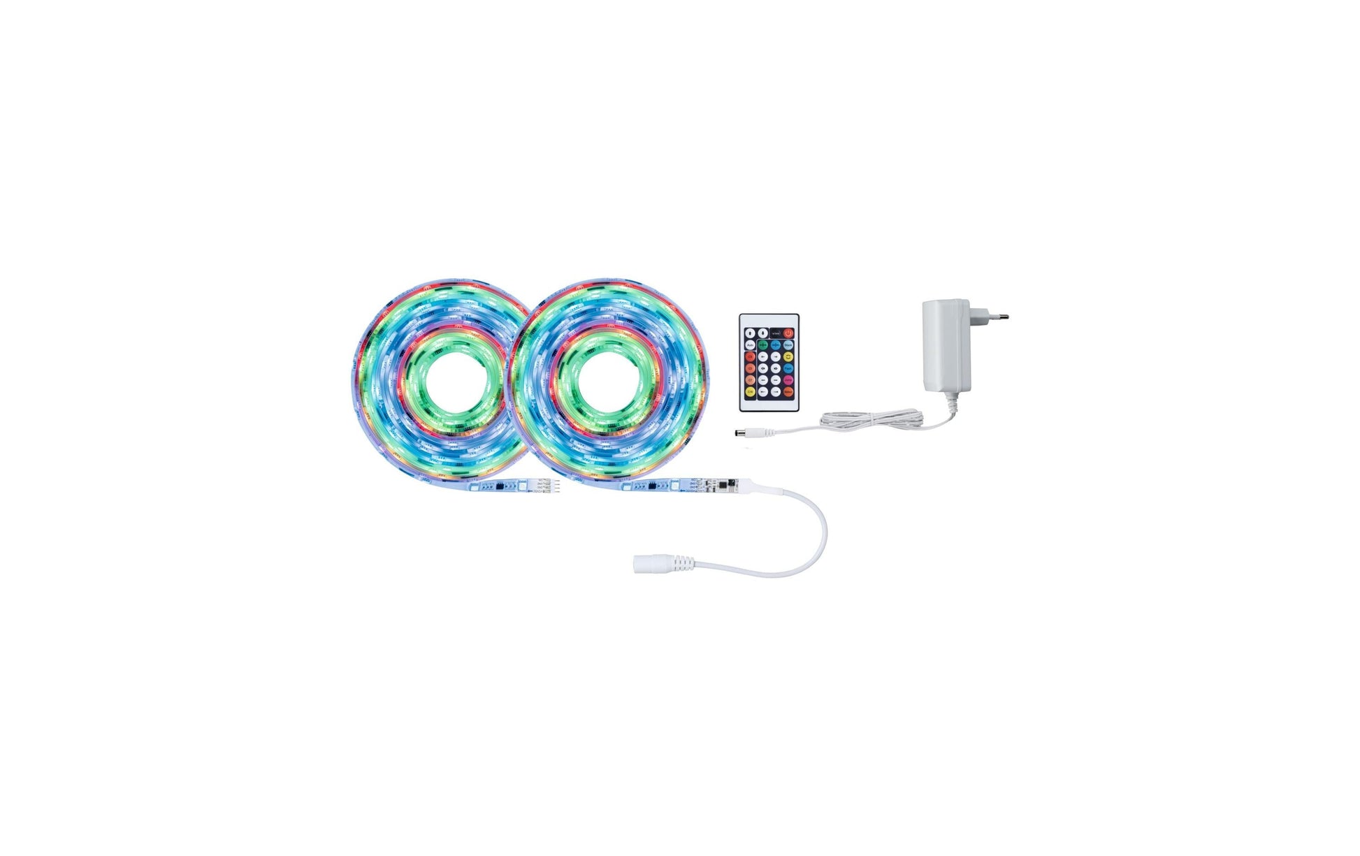 Paulmann LED-Strip – 2er Pack, 10 m, 650 lm, 17 W, RGB, dimmbar, weiss, Fernbedienung