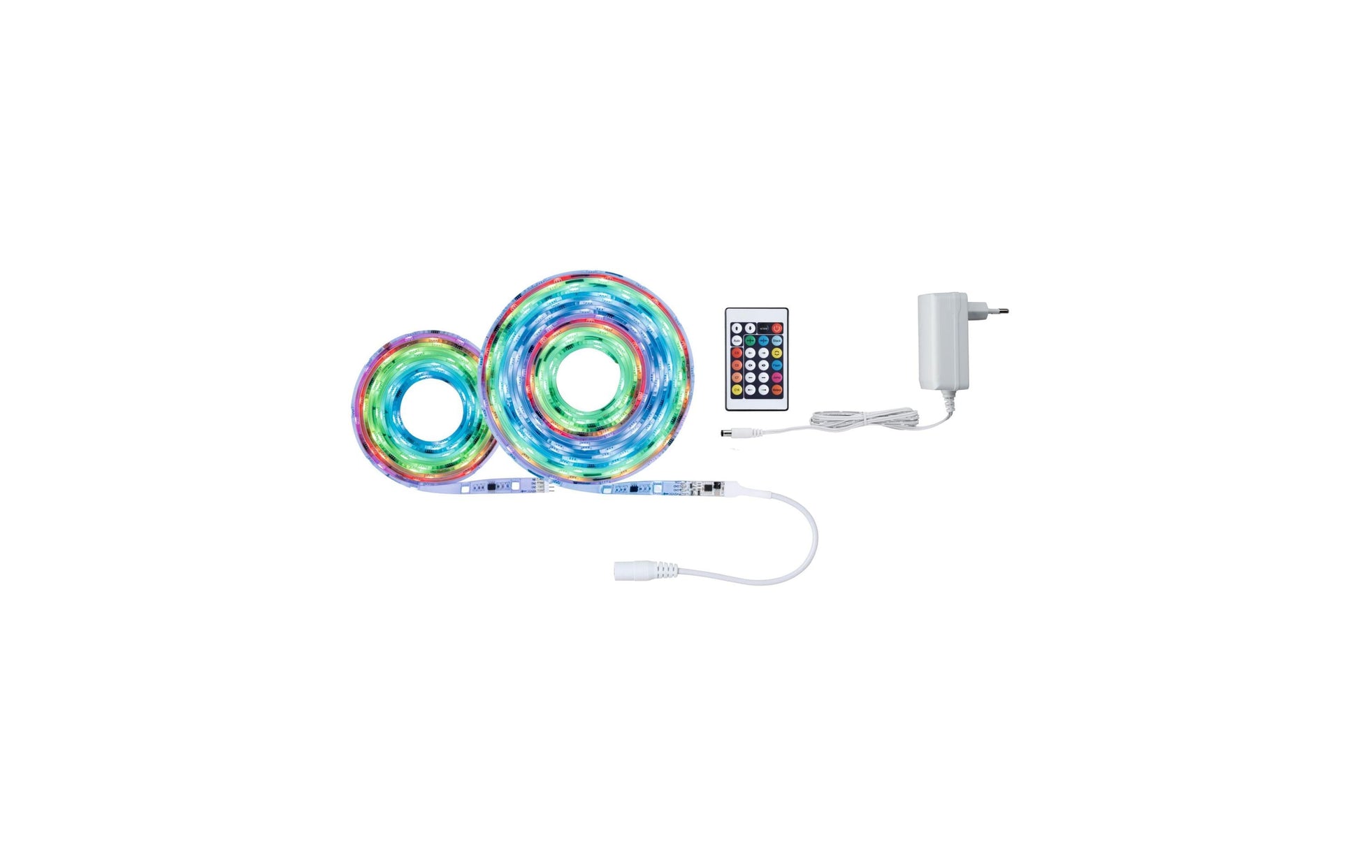 Paulmann LED-Strip – 2er Pack, 7,5 m, 494 lm, 15 W, RGB, dimmbar, weiss, Fernbedienung, inkl. Netzteil