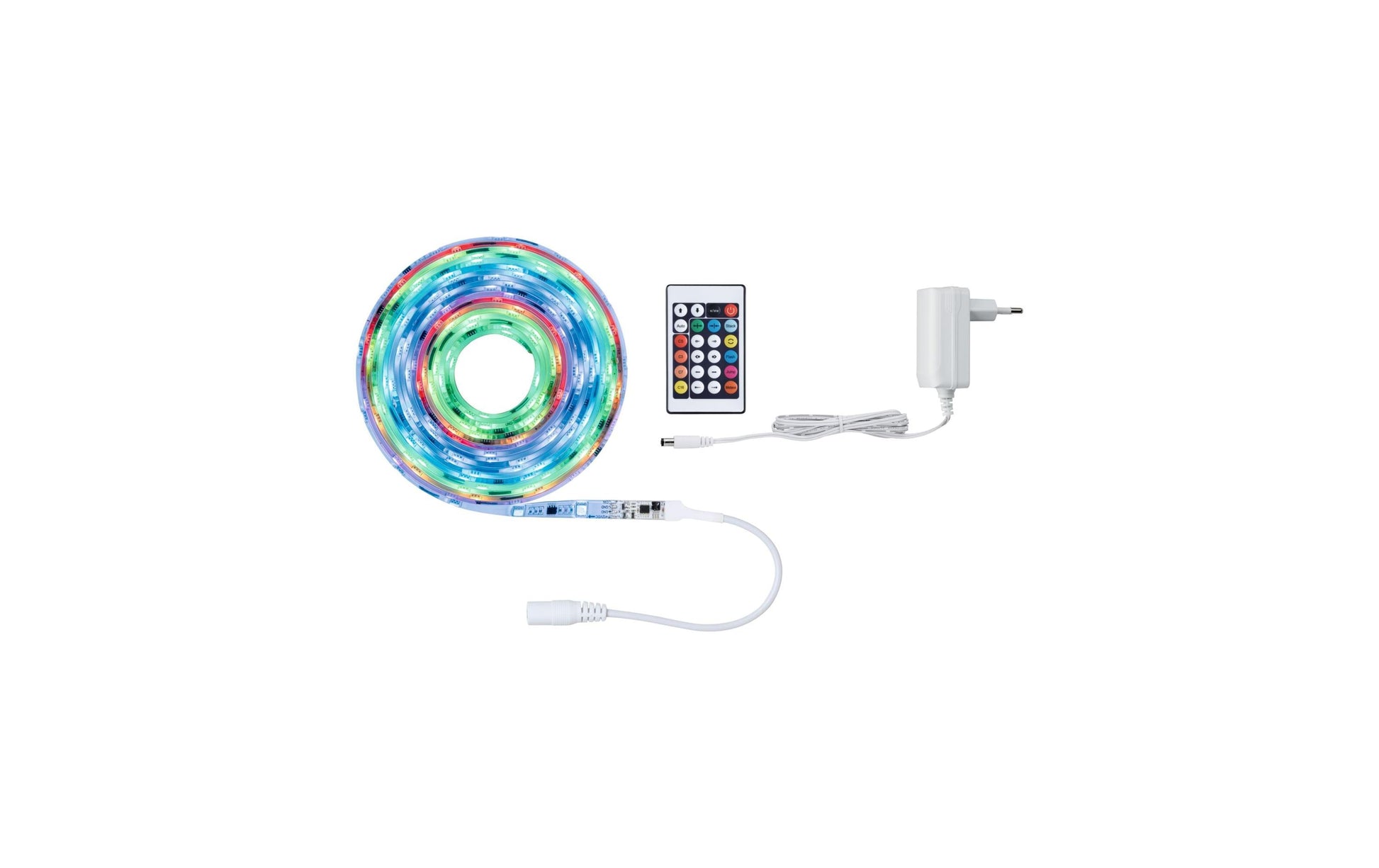 Paulmann LED-Strip – Set, 5 m, 325 lm, 10 W, RGB, dimmbar, weiss, Fernbedienung, Netzteil