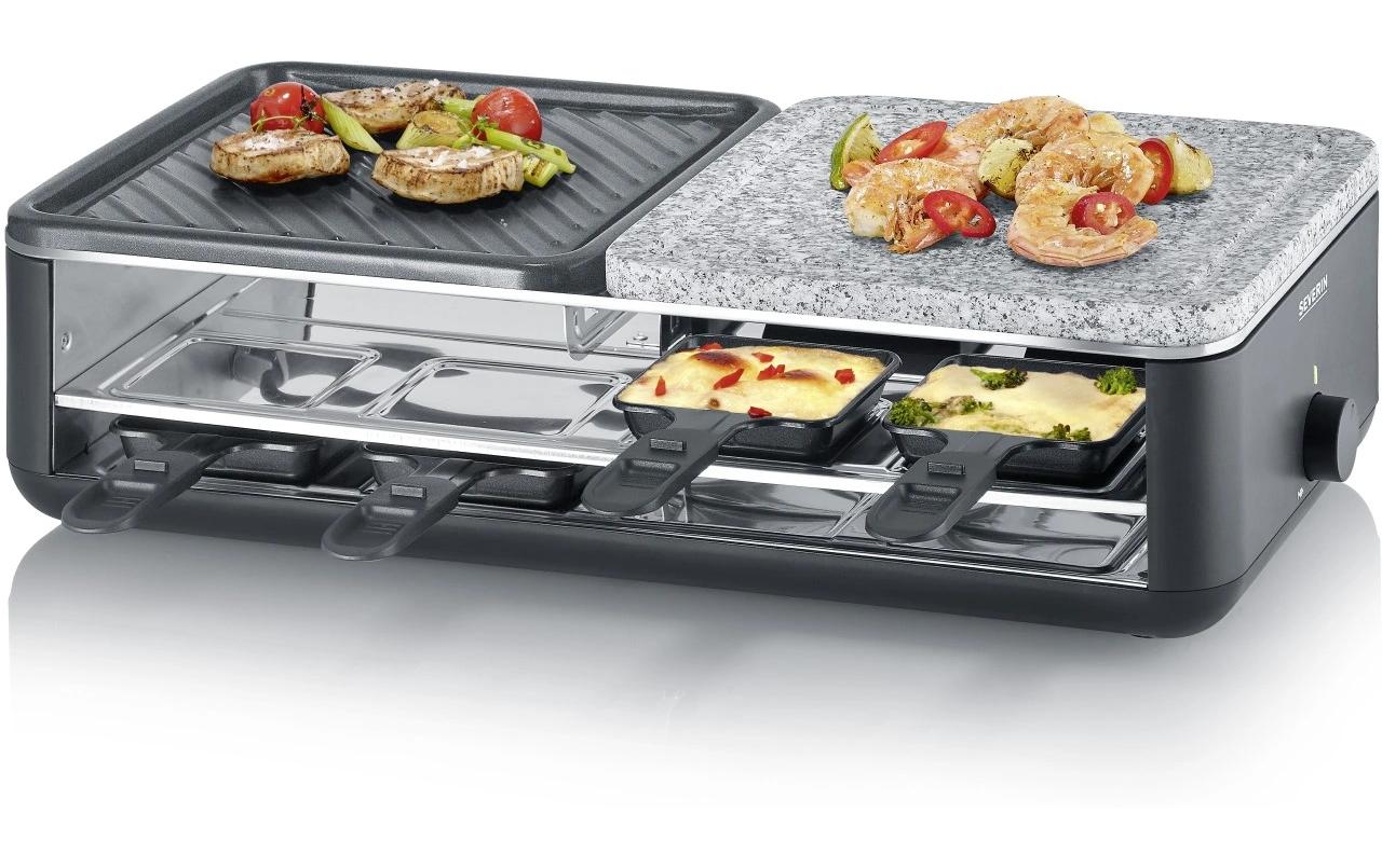 Severin Raclette-Grill RG 2366 – 8 Personen, Naturstein, 1300 W – schwarz