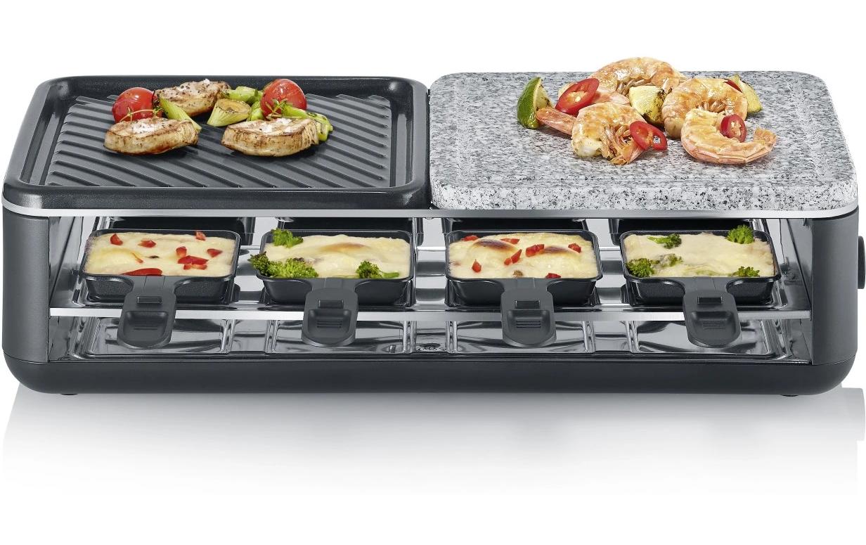 Severin Raclette-Grill RG 2366 – 8 Personen, Naturstein, 1300 W – schwarz